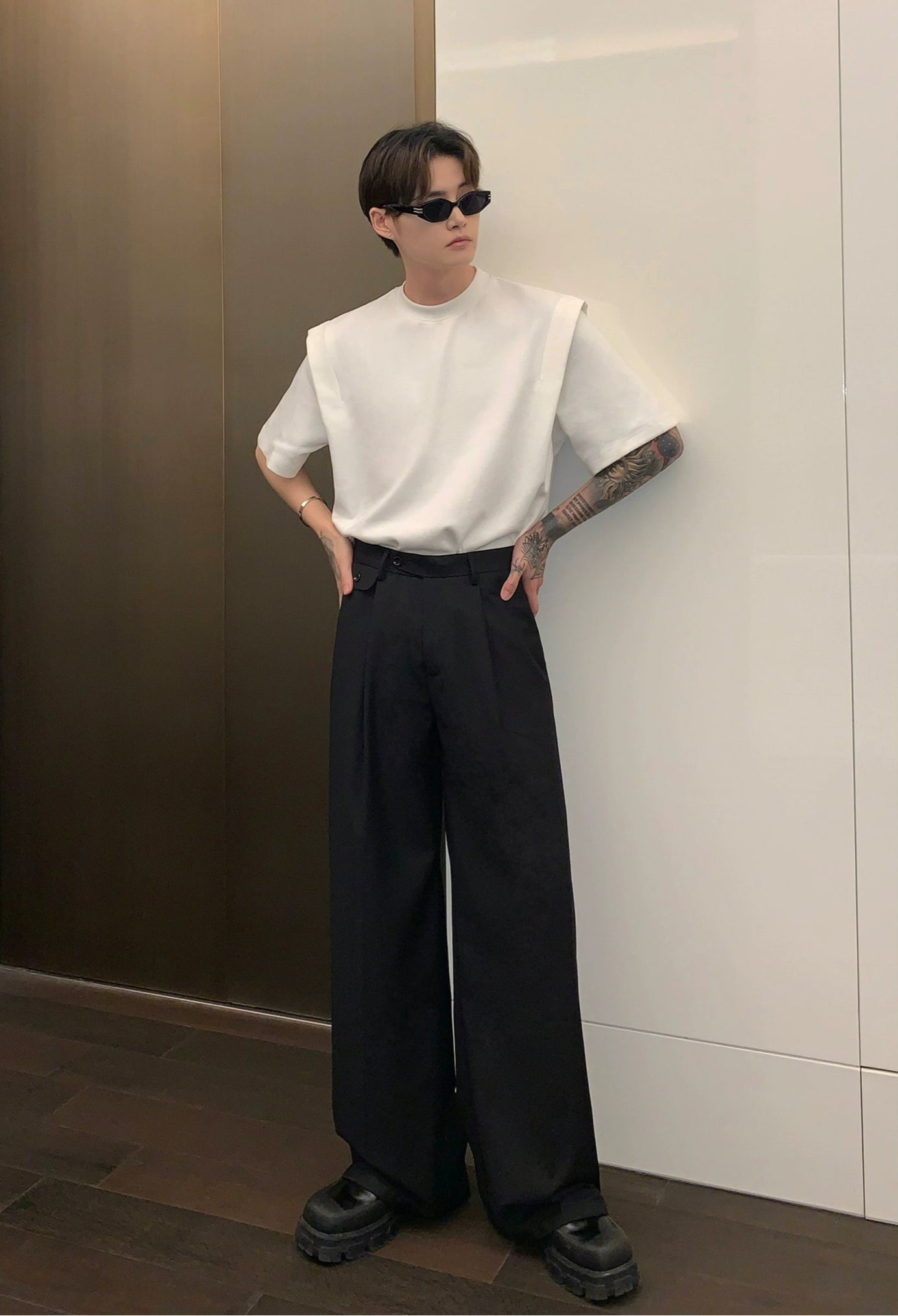 Wide-Leg Dress Pants