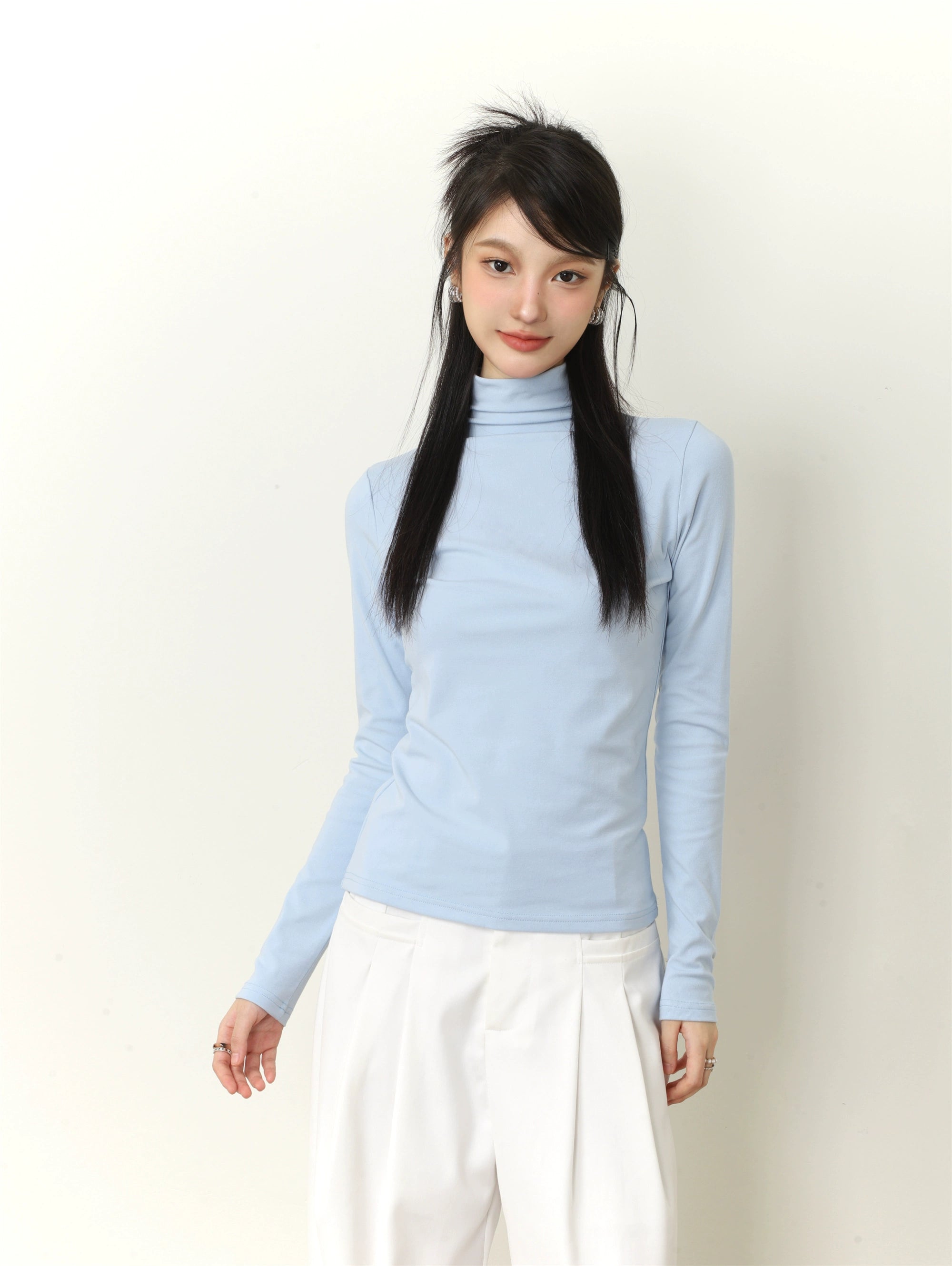 Rollkragenpullover Langarm-T-Shirt