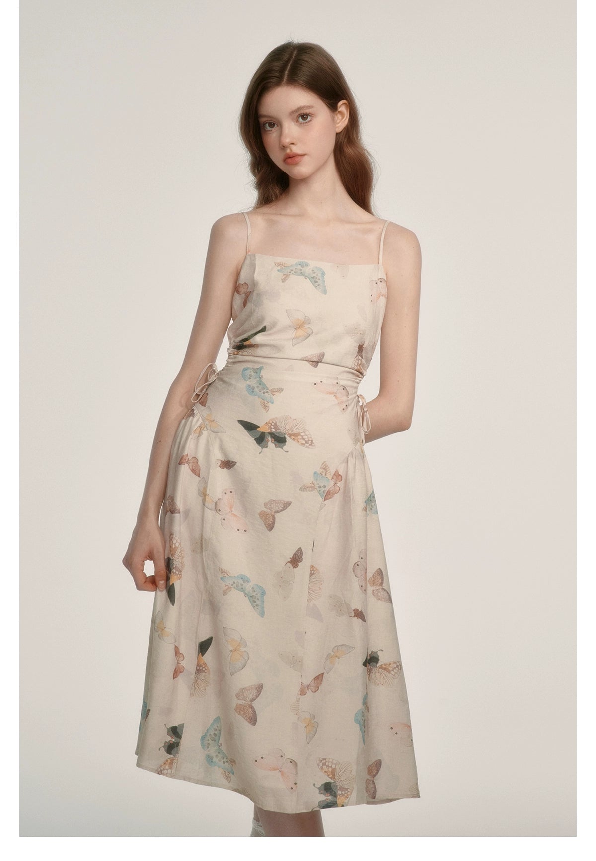Butterfly Print Spaghetti Strap Dress