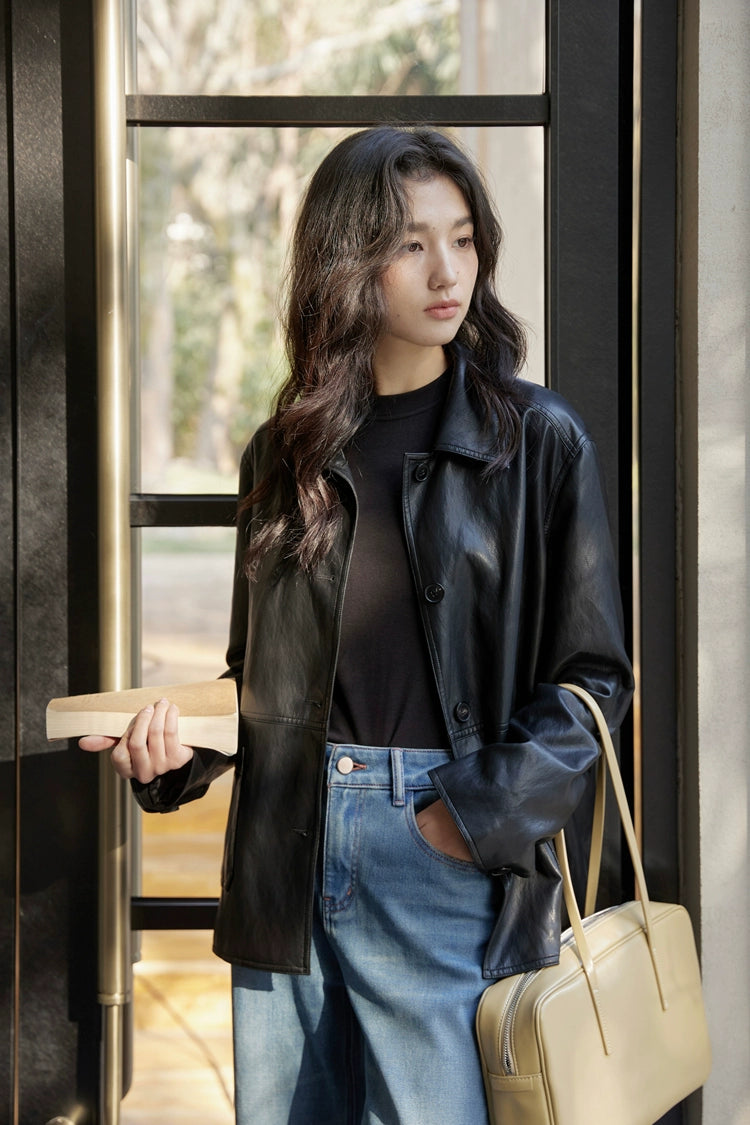 Vintage Short Leather Jacket