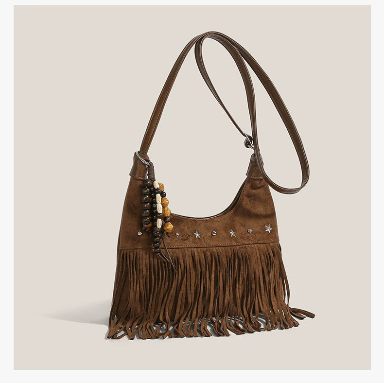 Desert Star Fringe Beaded Hobo
