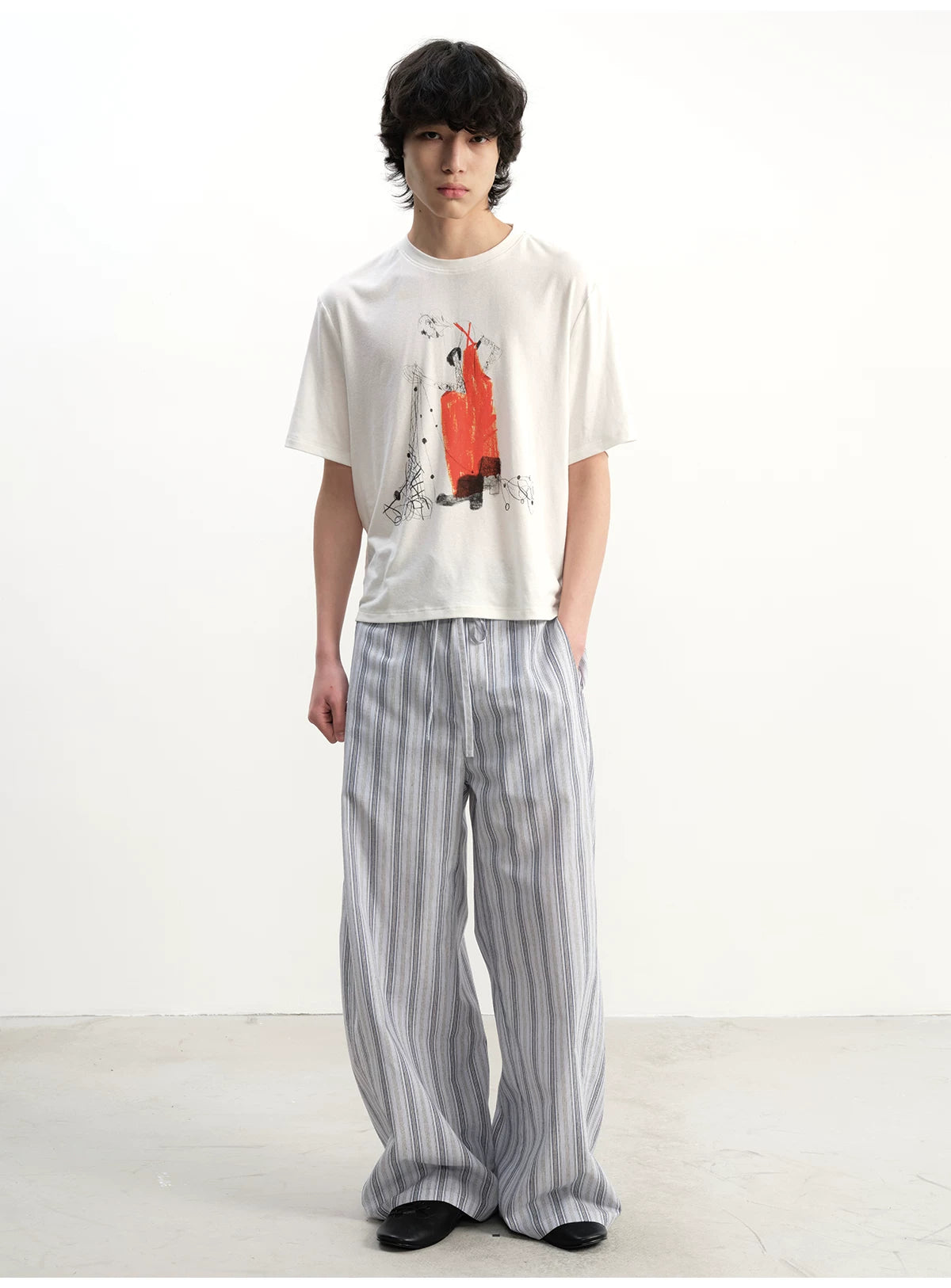 Striped Relaxed Drawstring Lounge Pants