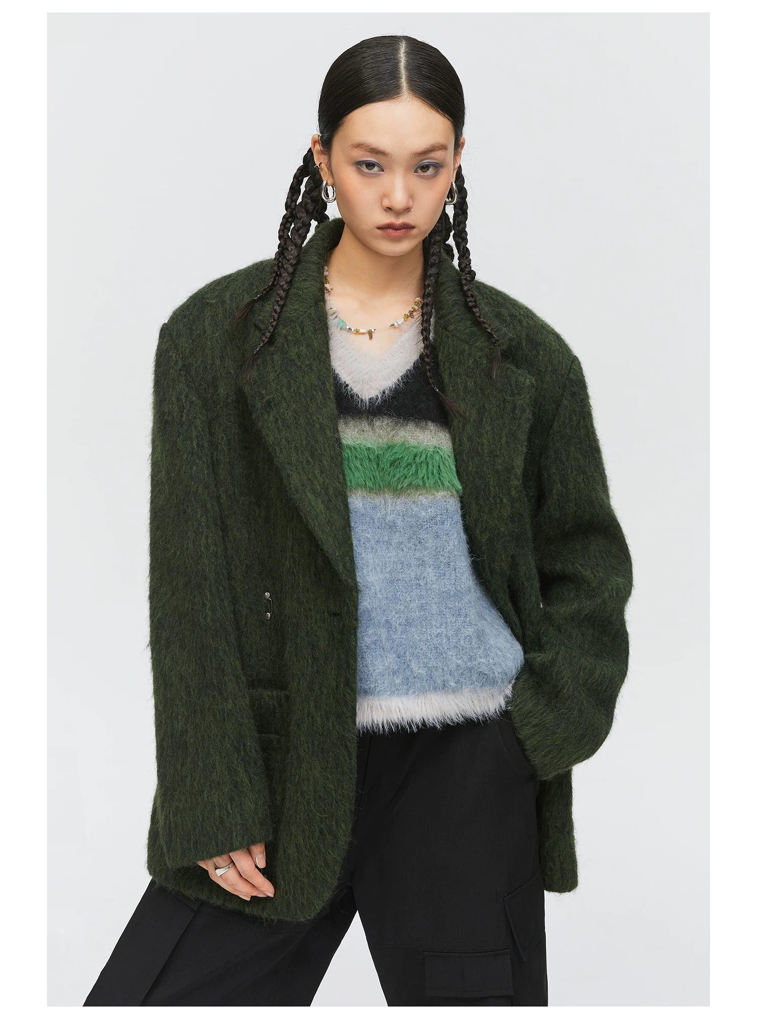 Charcoal Textured Knit Blazer