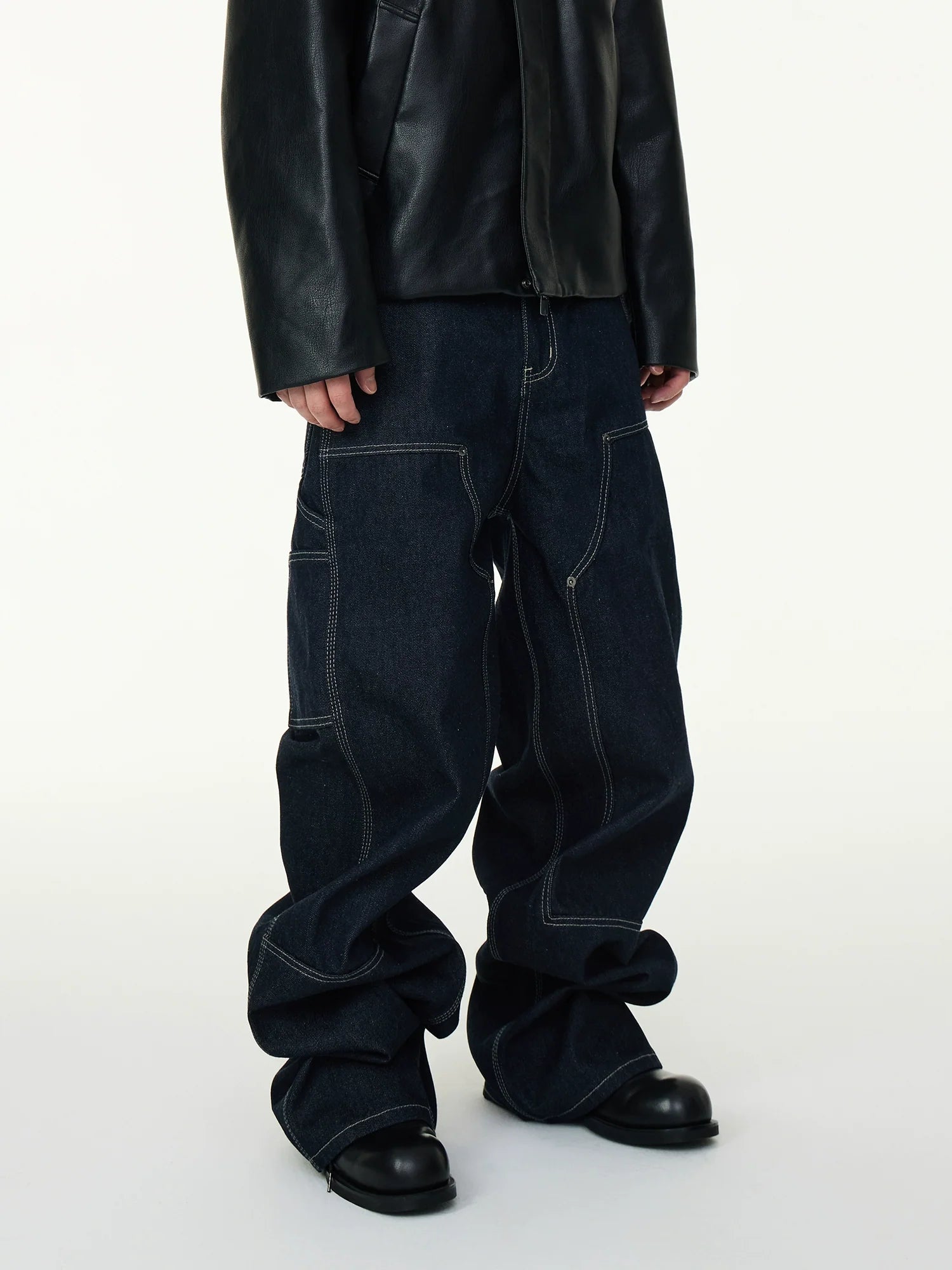 Dark Wash Wide Leg Carpenter Jeans