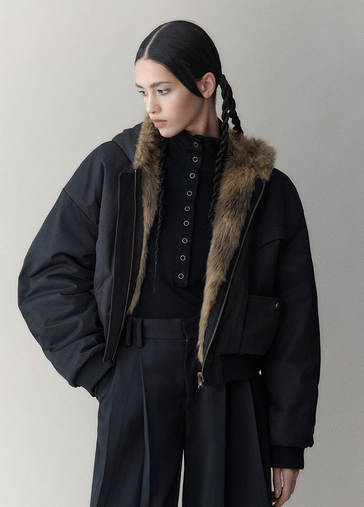 Reversible Hooded Faux Fur Winter Jacket