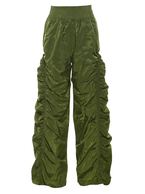 High-Waist Pleated Wide-Leg Pants - chiclara