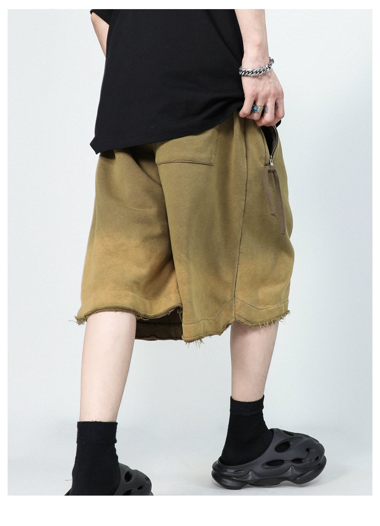 Raw Edge Fade Sweat Shorts