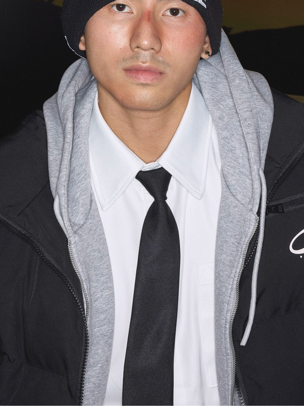 Sleeveless Puffer Vest with Patch Detailing