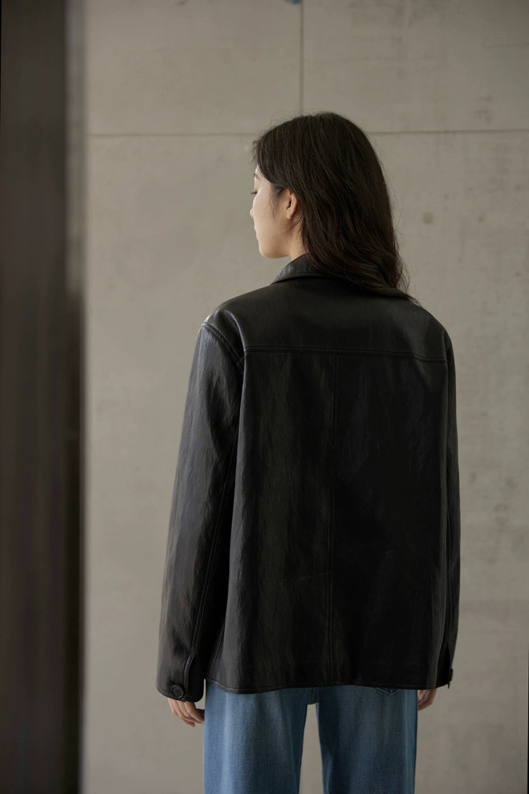 Vintage Short Leather Jacket