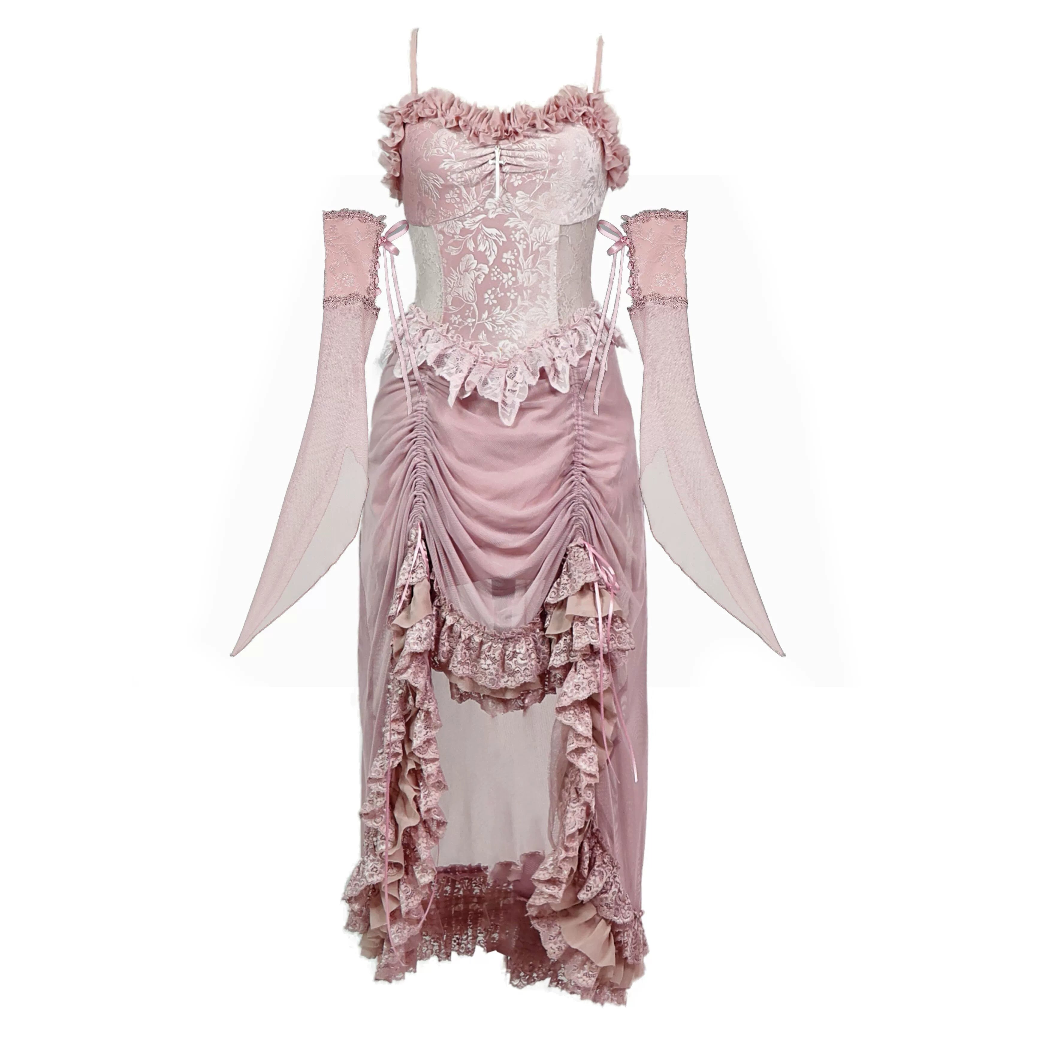 Fairycore Pink Lace Corset Dress