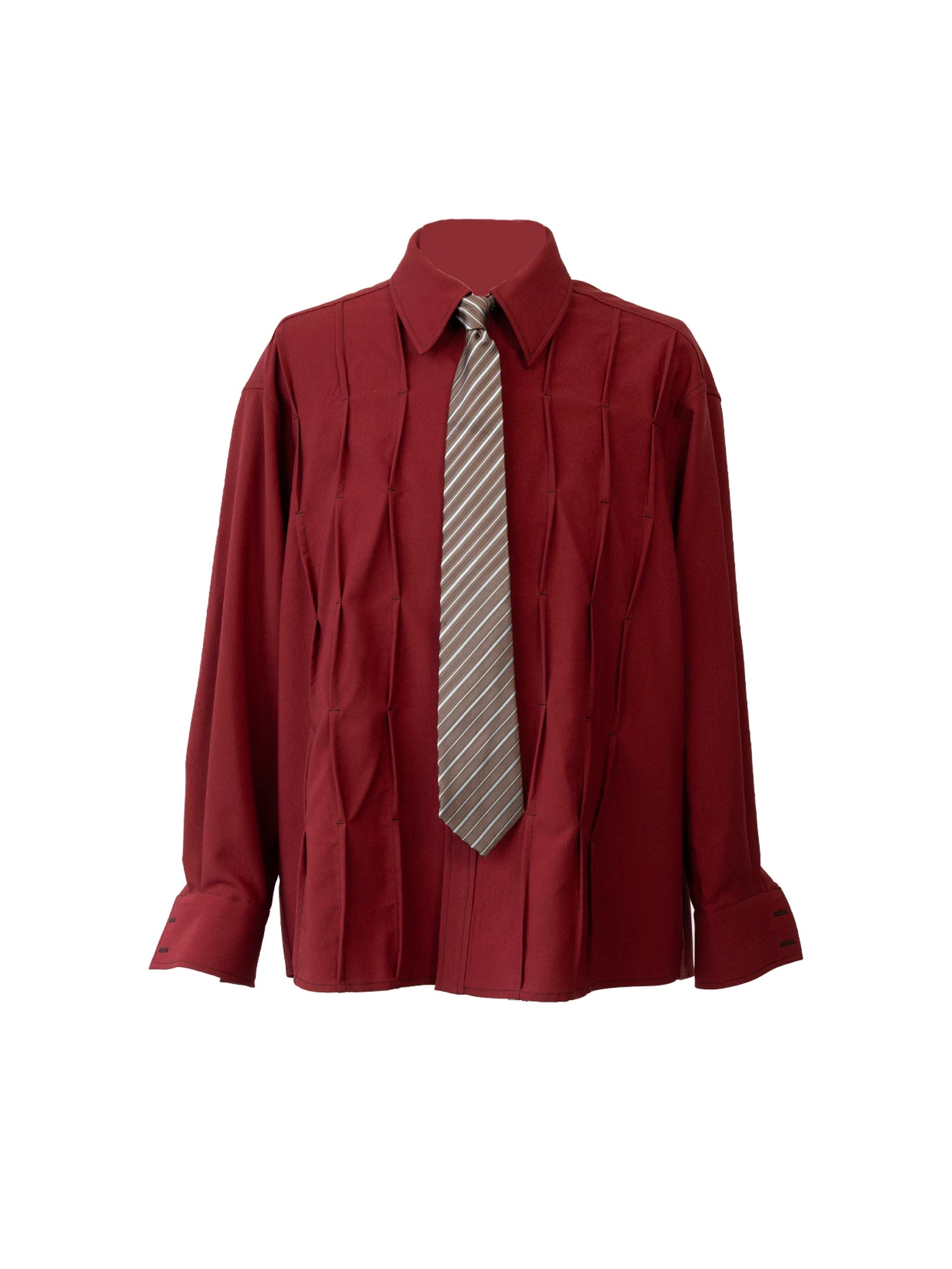 Crimson Fold Prism Shirt