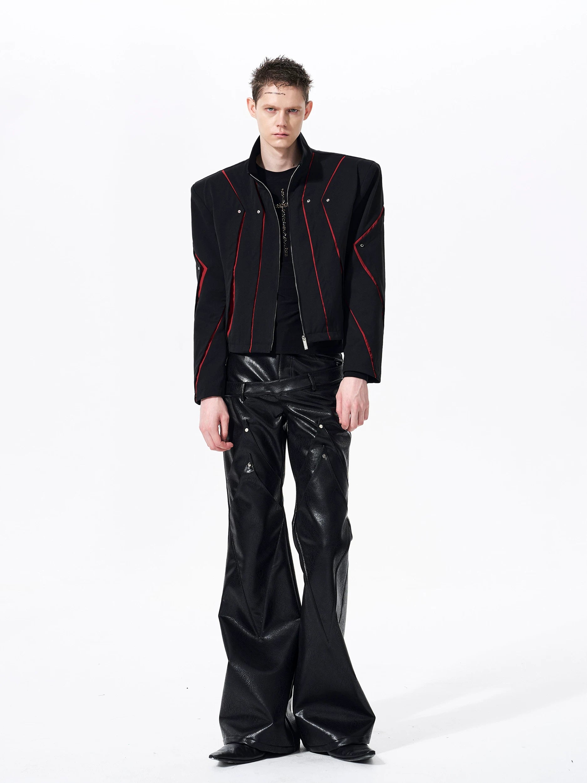 Scarlet Circuit Panel Bomber Jacket