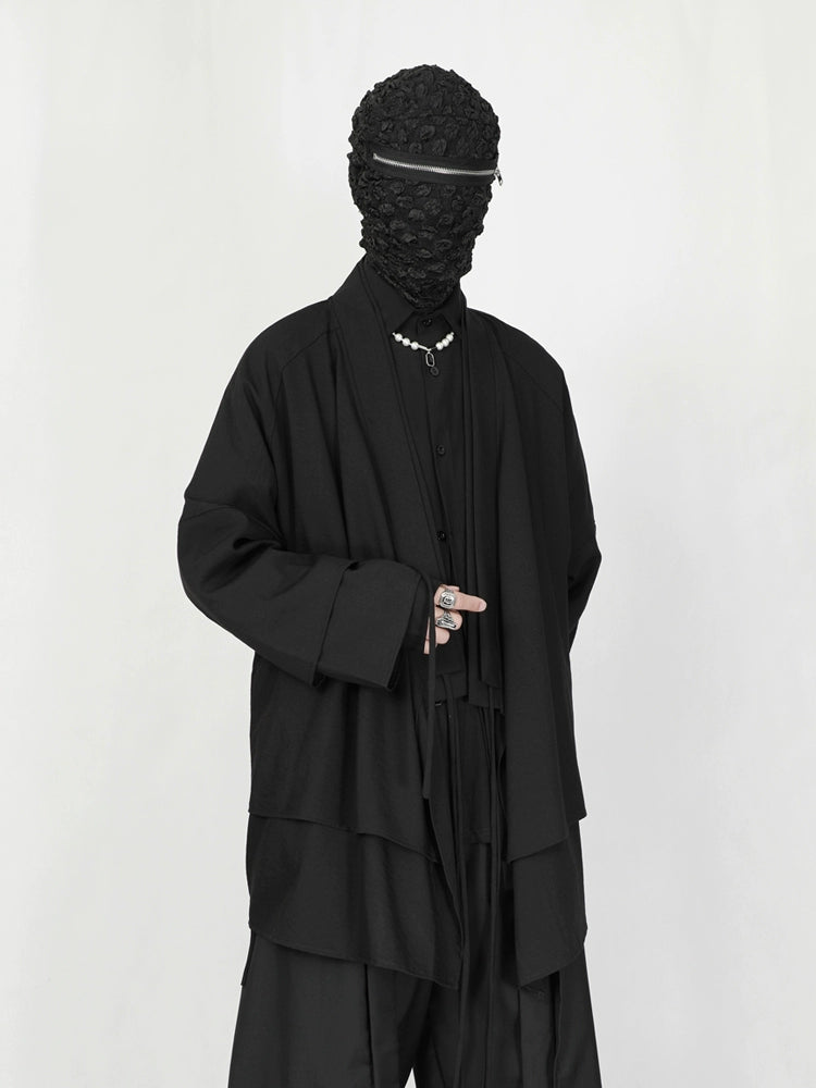 Oversized Black Kimono Cardigan