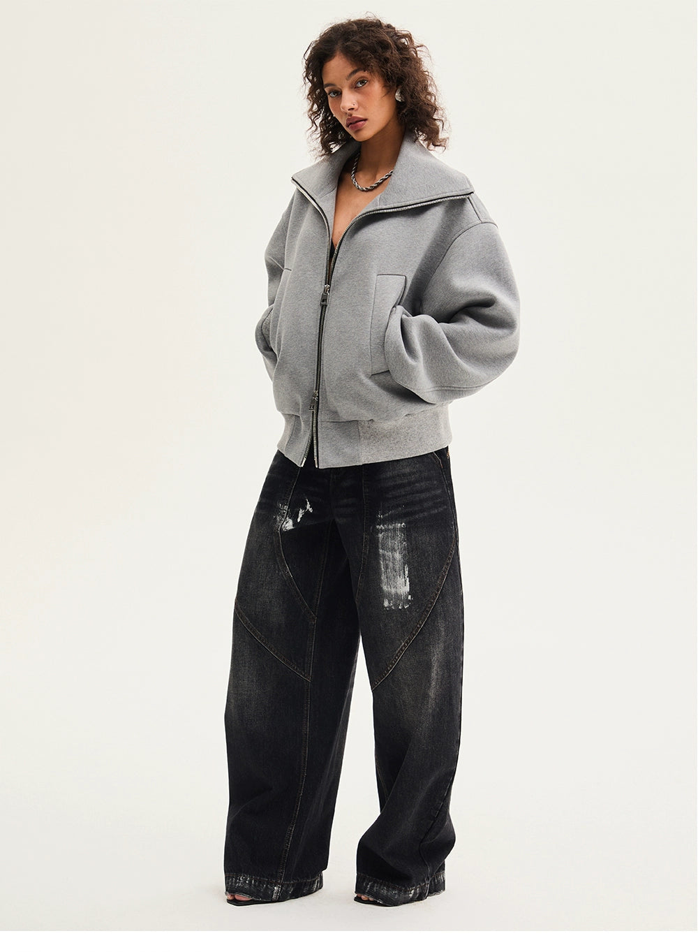 CollarRamp High-Neck Zip Bomber