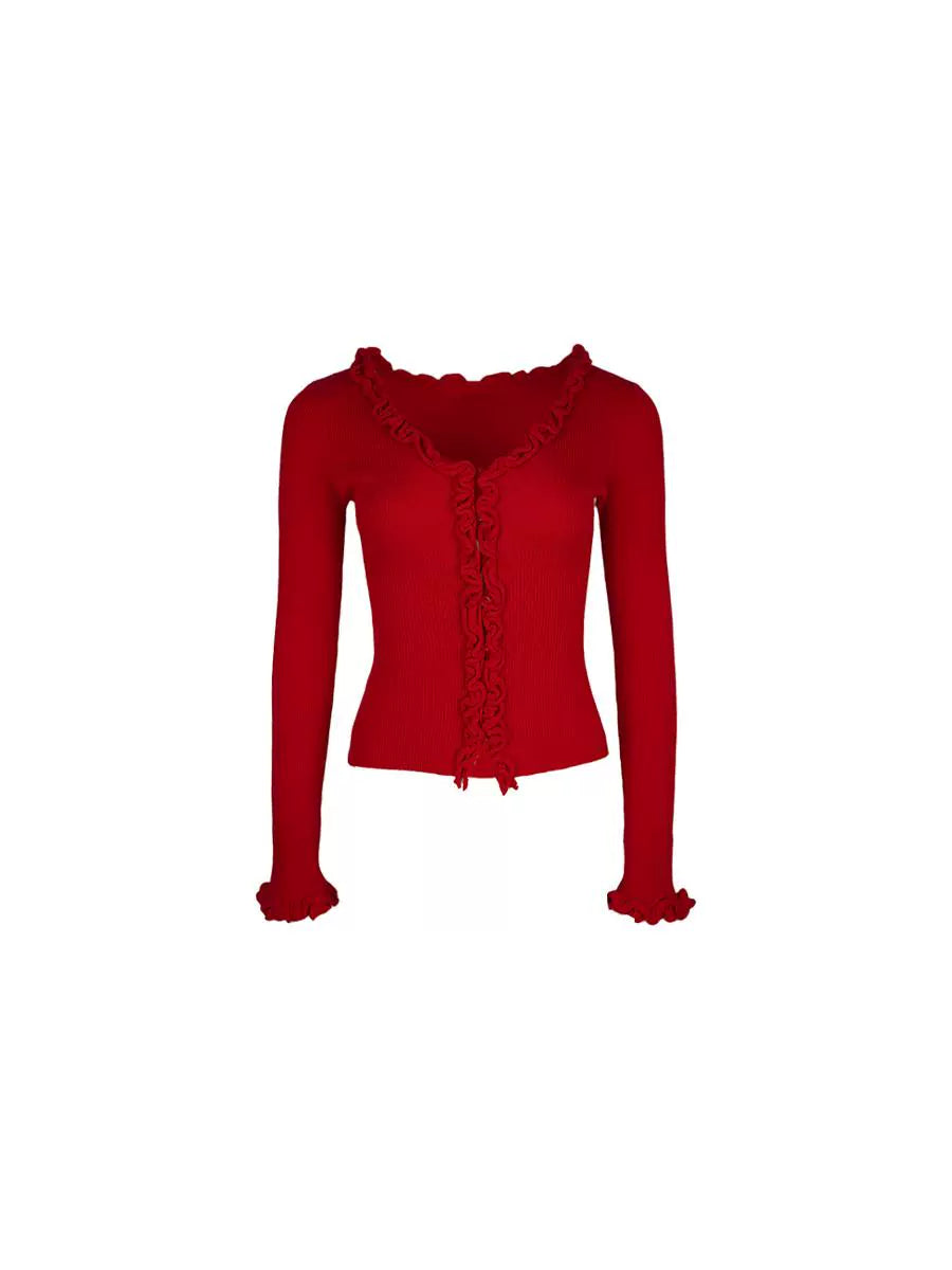 Rolled-Edge Knit Top