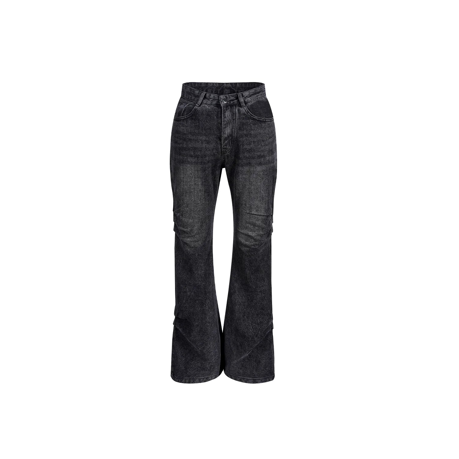 Ruched Flare Denim Jeans