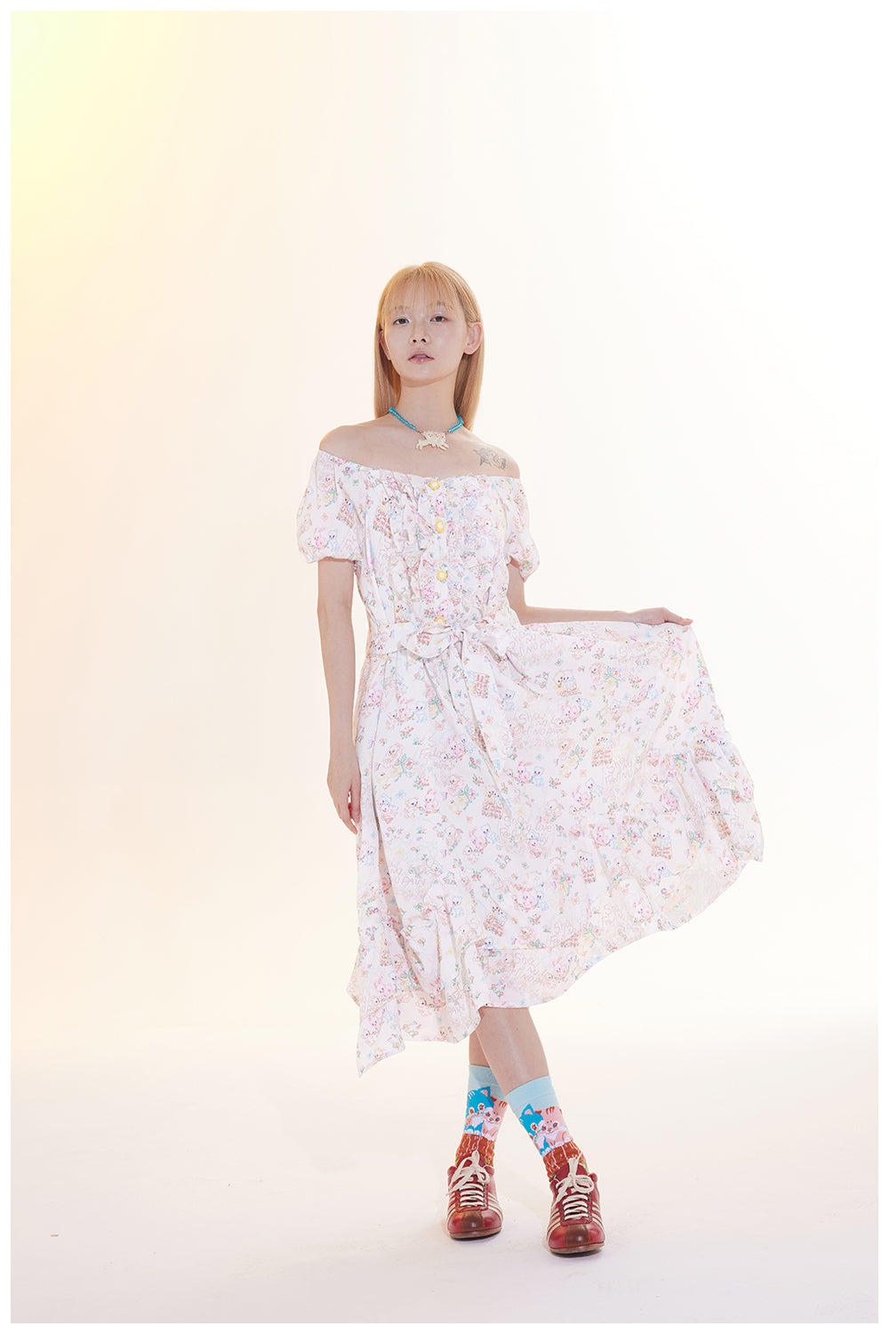 Sweet Floral Puff Sleeve Lolita Dress