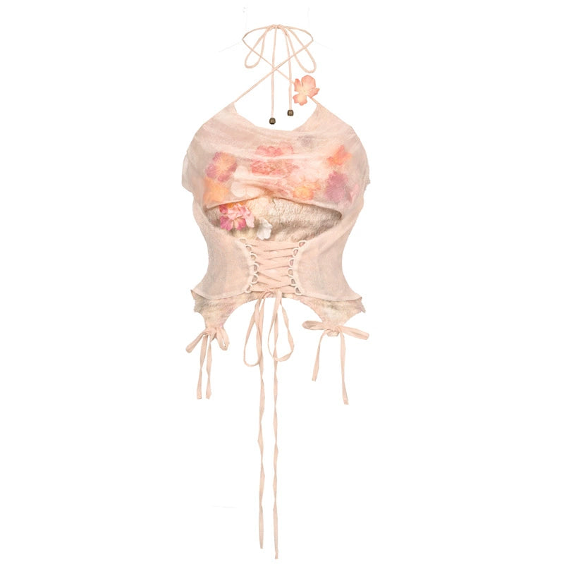 Artificial Flower Chiffon Camisole