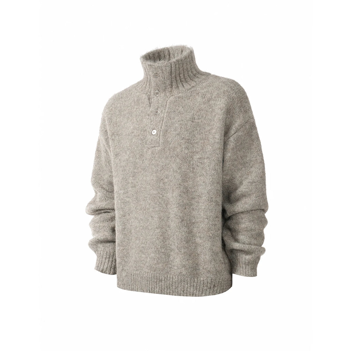 Alden Button-Neck Mock Sweater
