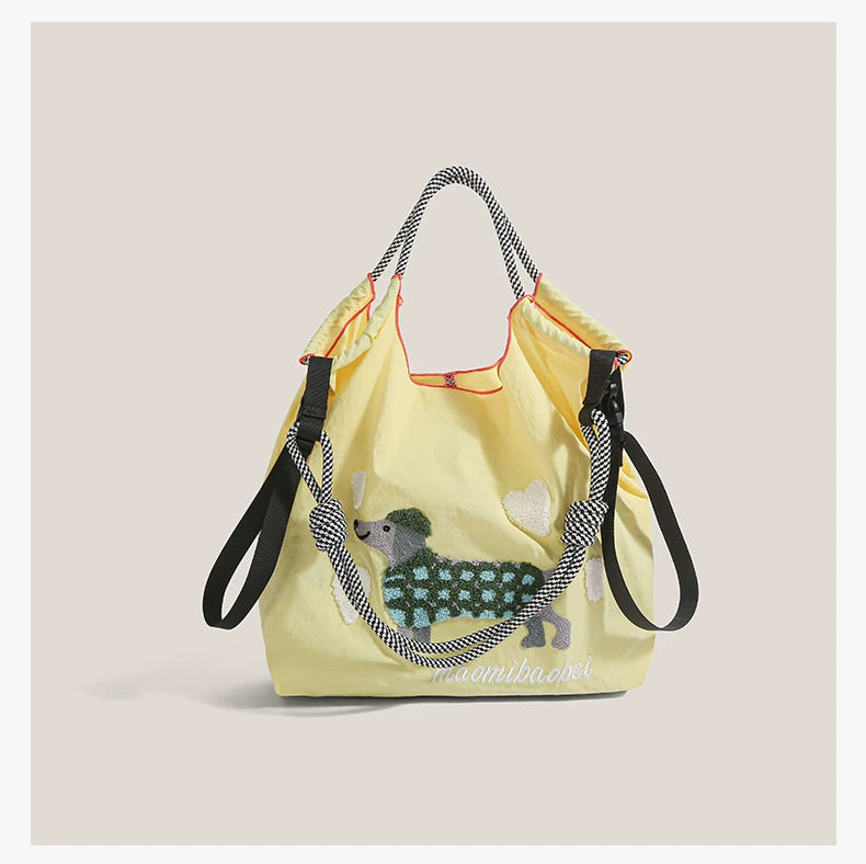 Cloudy Dachshund Sling Tote