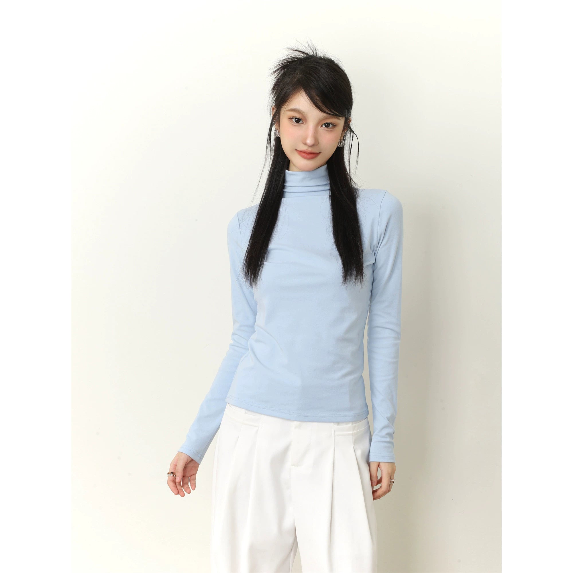 Rollkragenpullover Langarm-T-Shirt