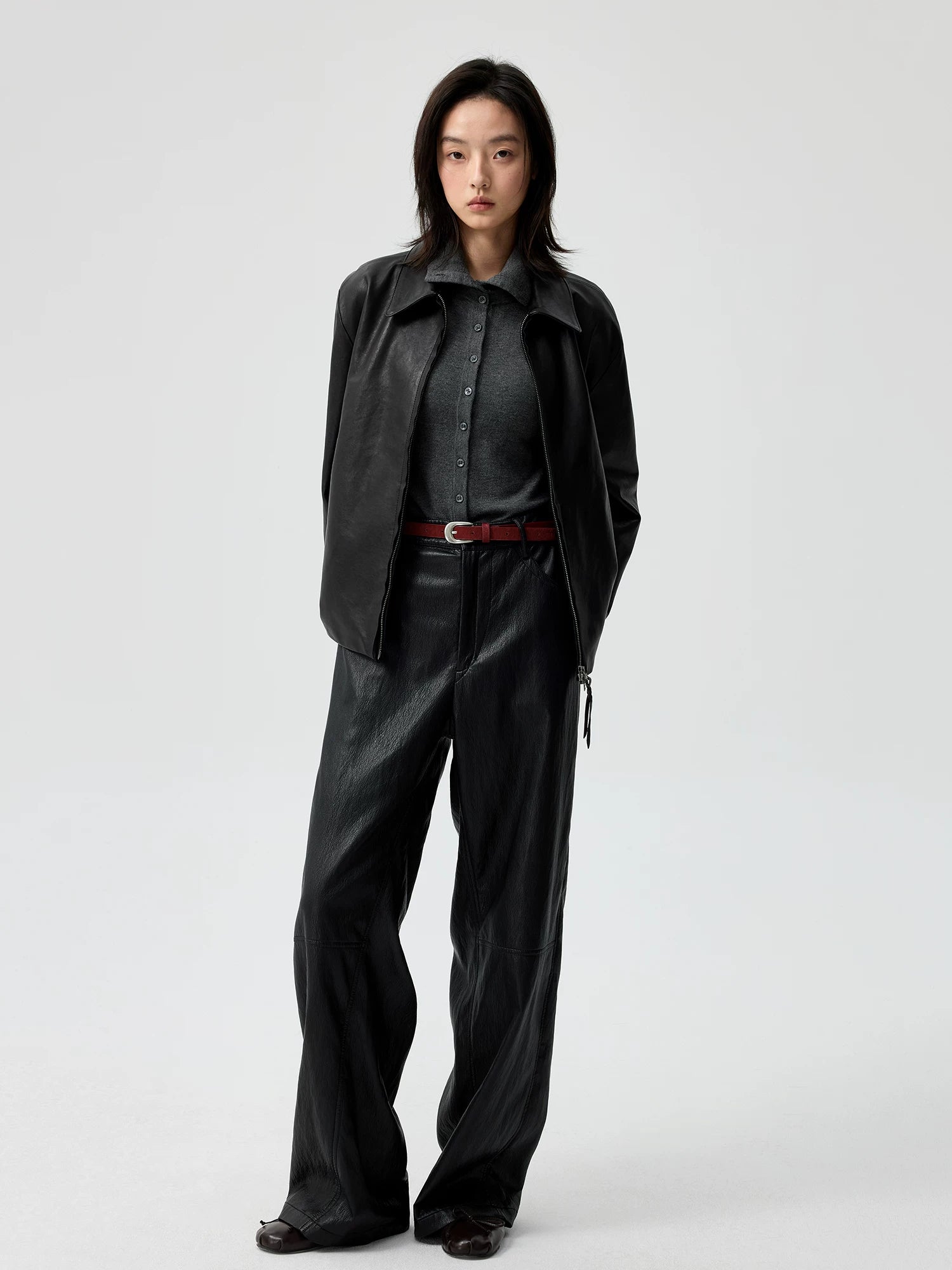Noirline Wide-Leg Leather Pants