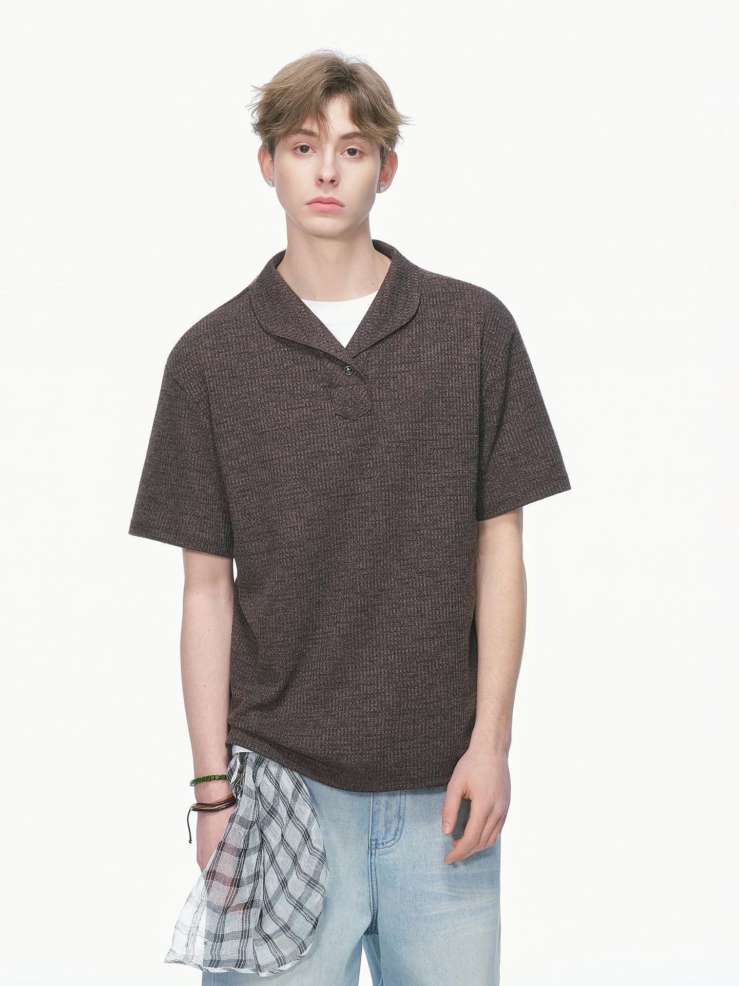 Textured Lounge Knit Polo Shirt