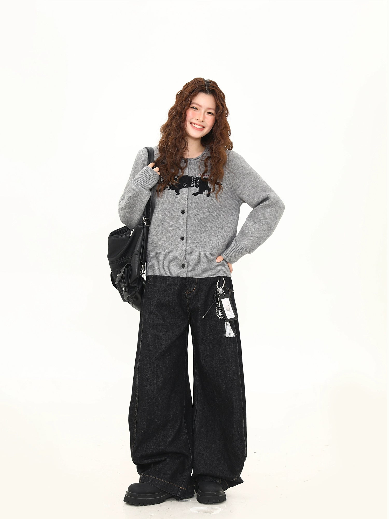 Dachshund Stroll Knit Cardigan