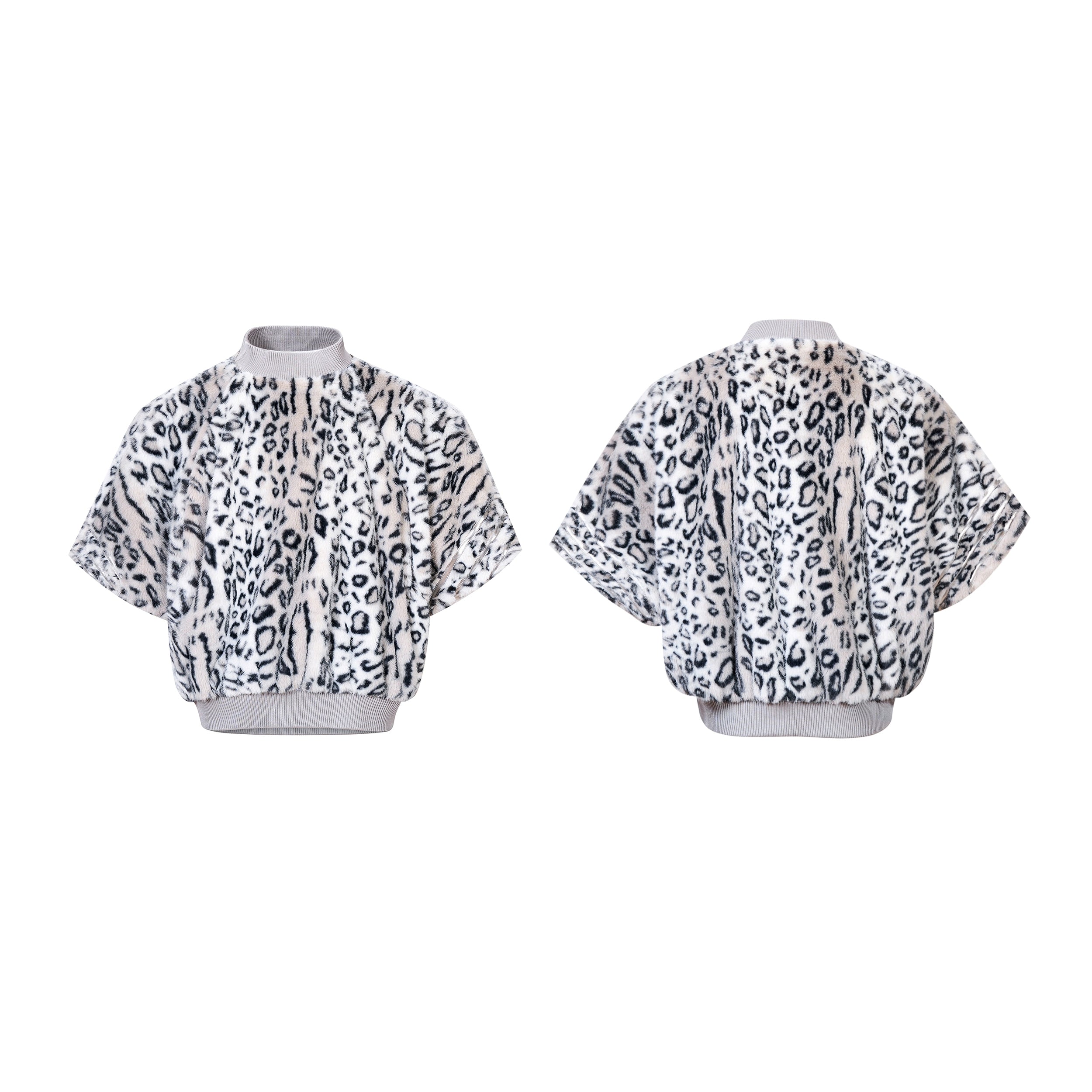 Leopard Print Faux Fur Top and Pants Setup