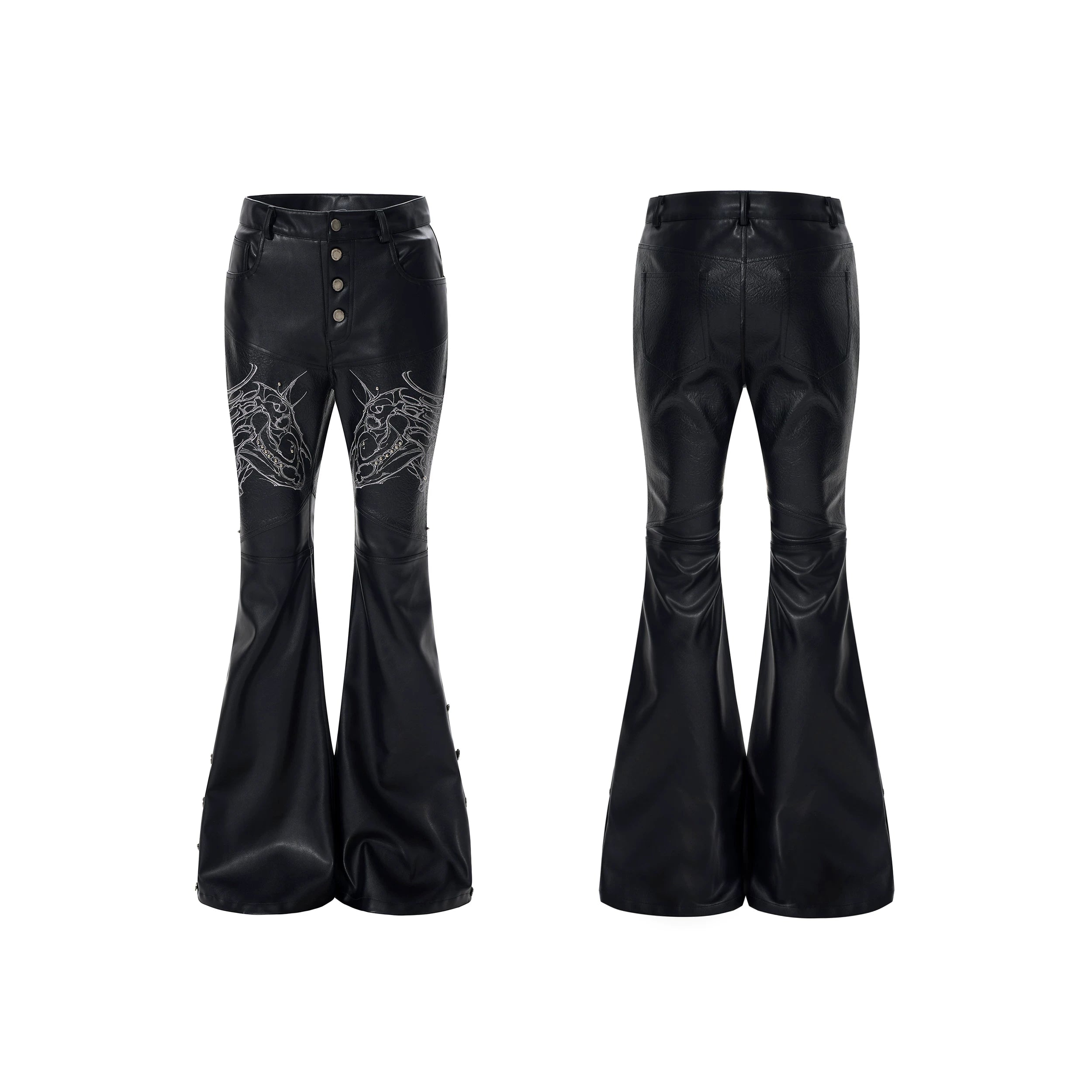 Dragon Howl Flare Leather Pants