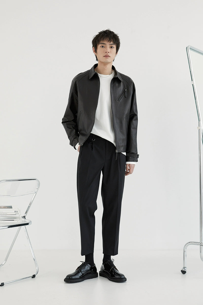 Pantalones de vestir de confort de doble plato