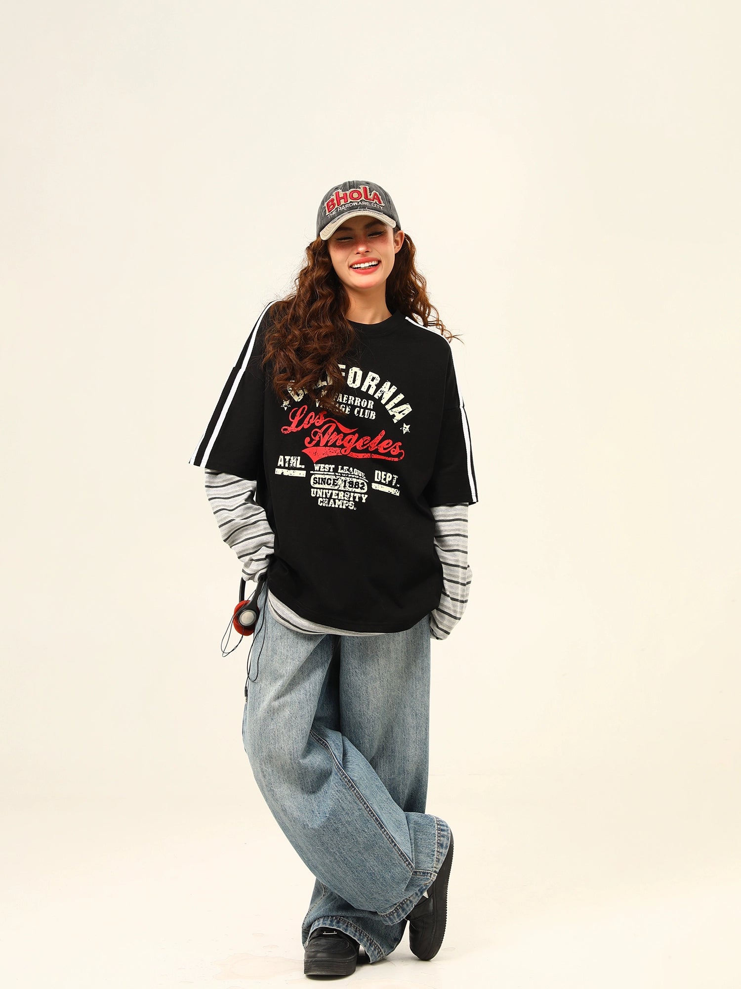 Retro Varsity Layered Street Tee