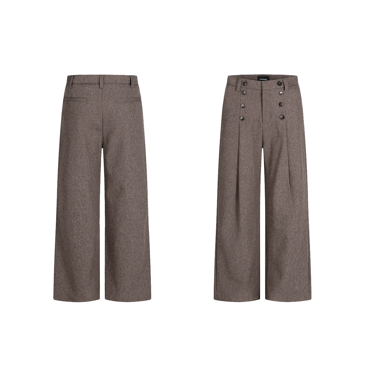 Heritage Double-Button Wide-Leg Trousers