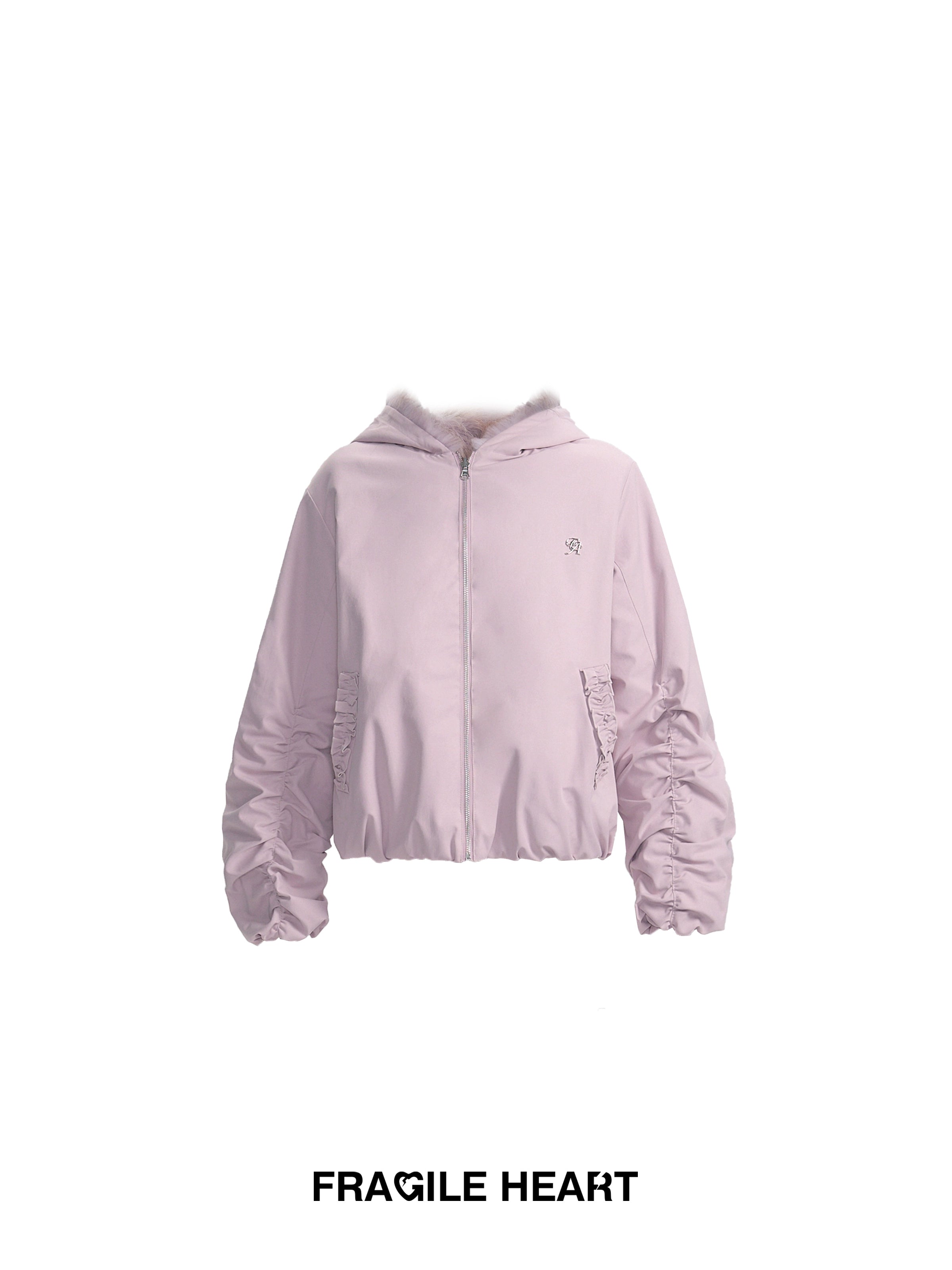Hooded Thick Plush Reversible Jacket