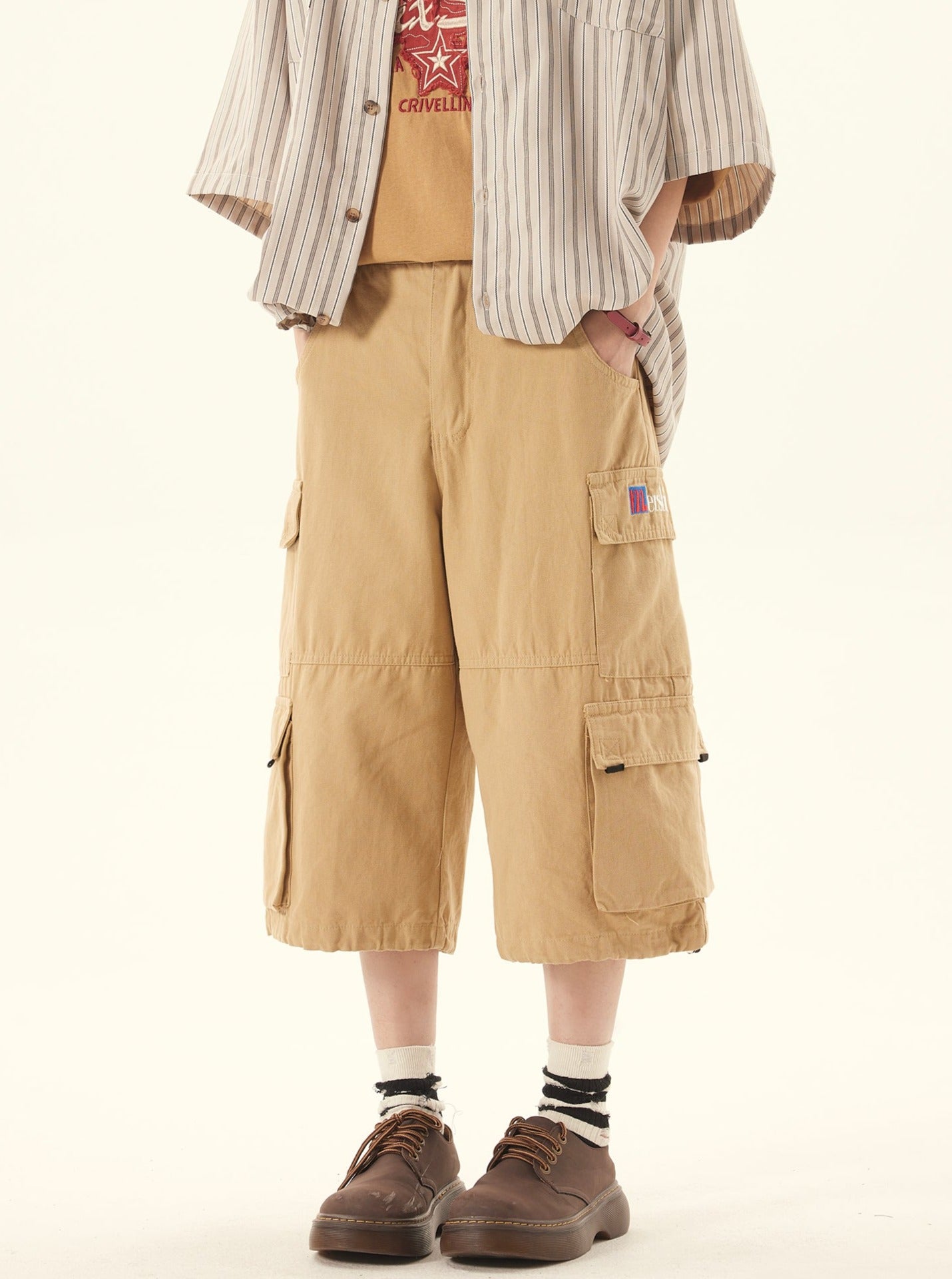 Culottes de carga de color caqui