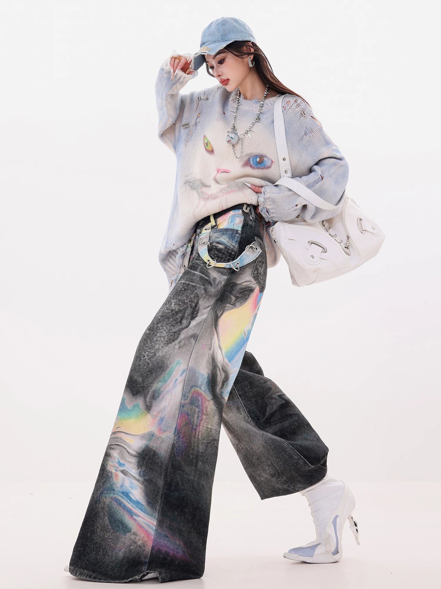 Gradient Wash Wide-Leg Jeans
