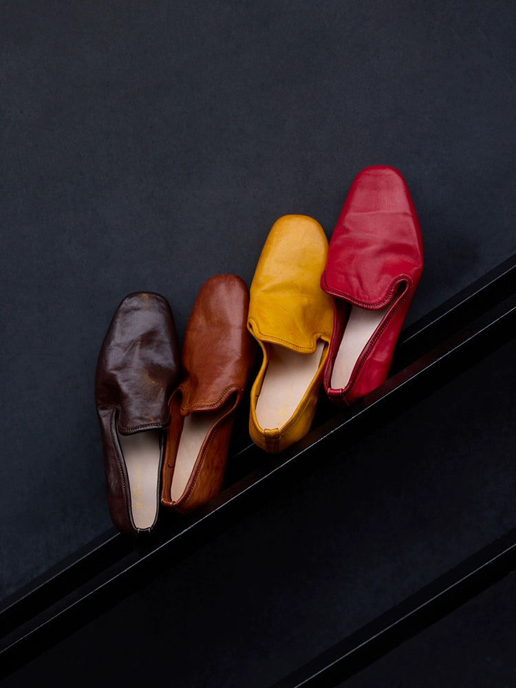 Colorful Leather Square Toe Loafers