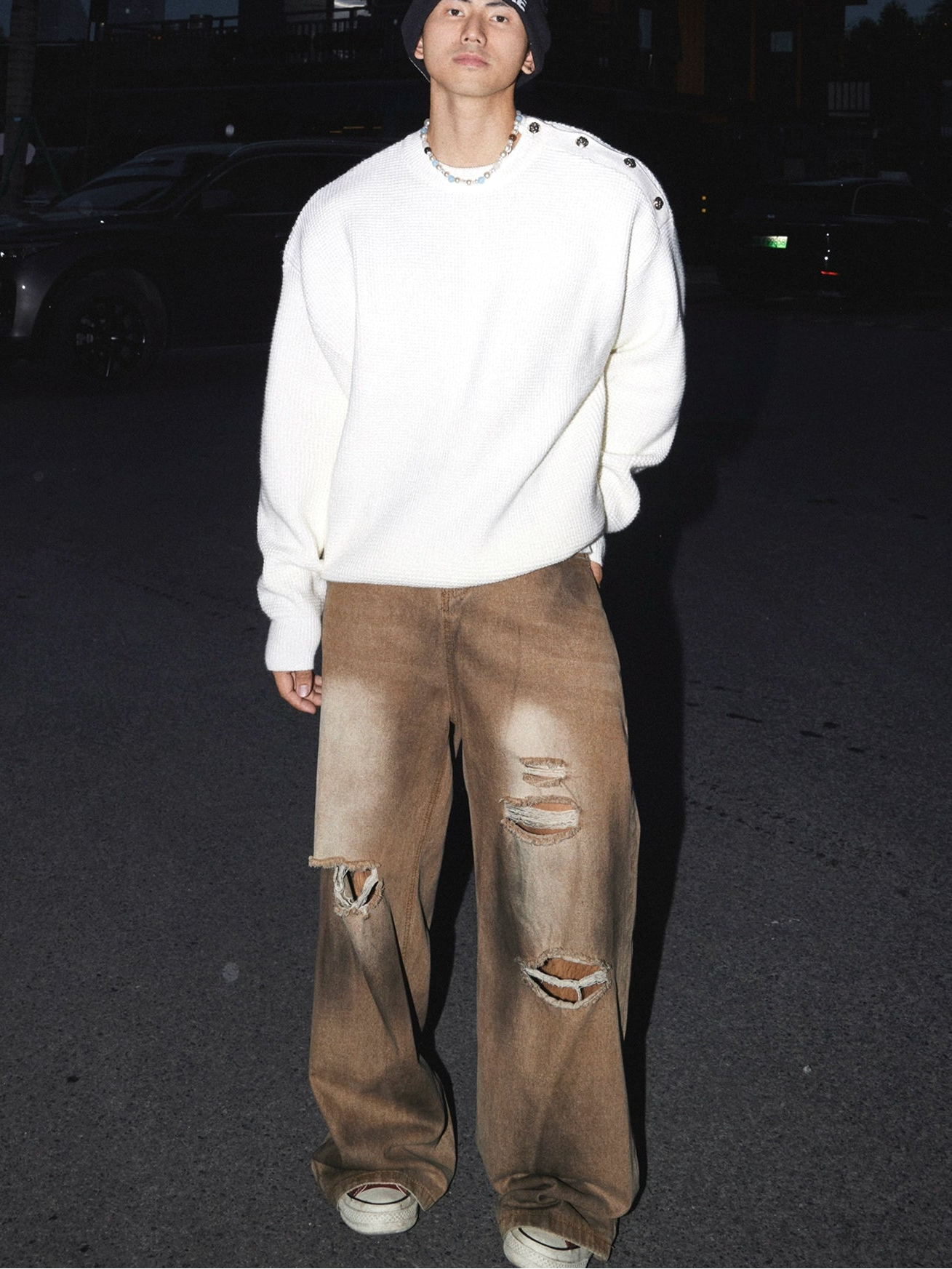 Snowline Shoulder-Snap Knit Sweater