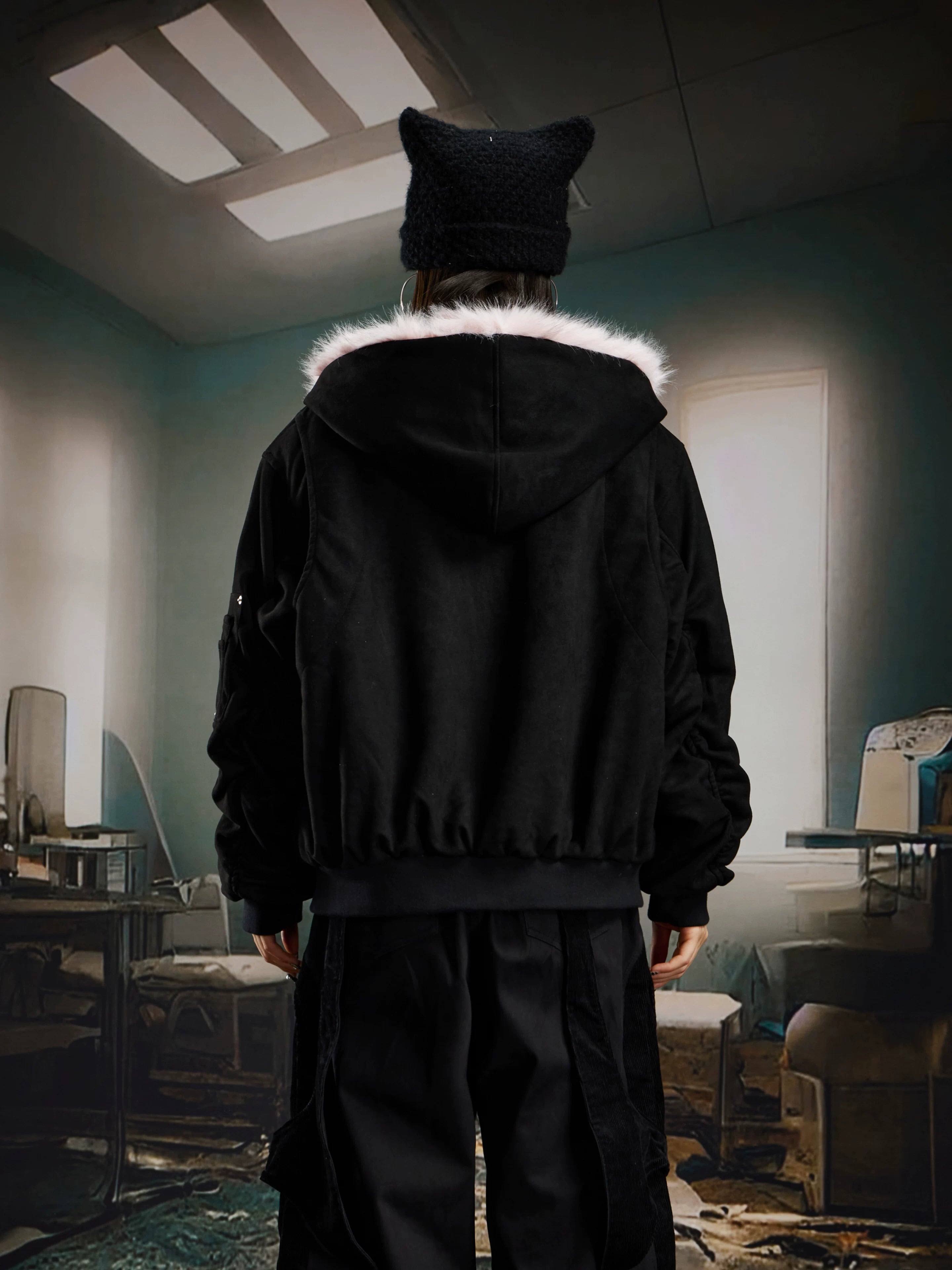 Reverb Reversible Faux‑Fur Hoodie Bomber