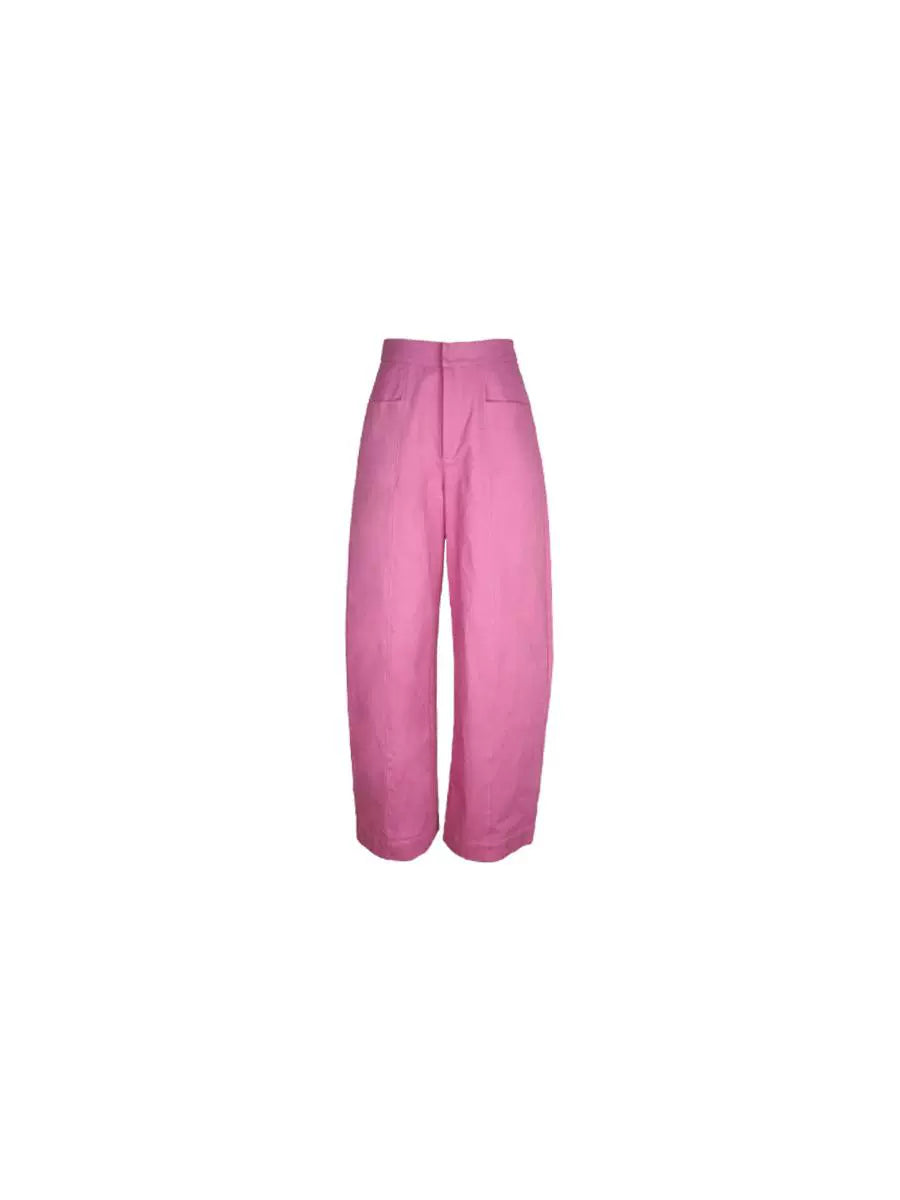 Low-Waisted Wide Leg Cotton Pants