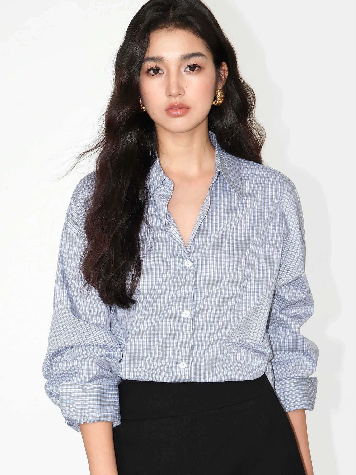 Relaxed Cotton Button Front Shirt