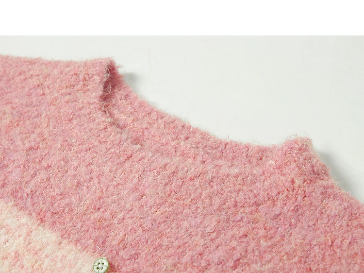 Suéter de mohair rosa rayado
