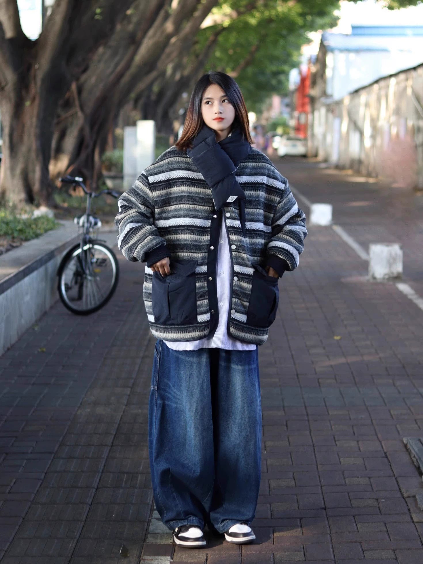 Reversible Navy Quilted Coat