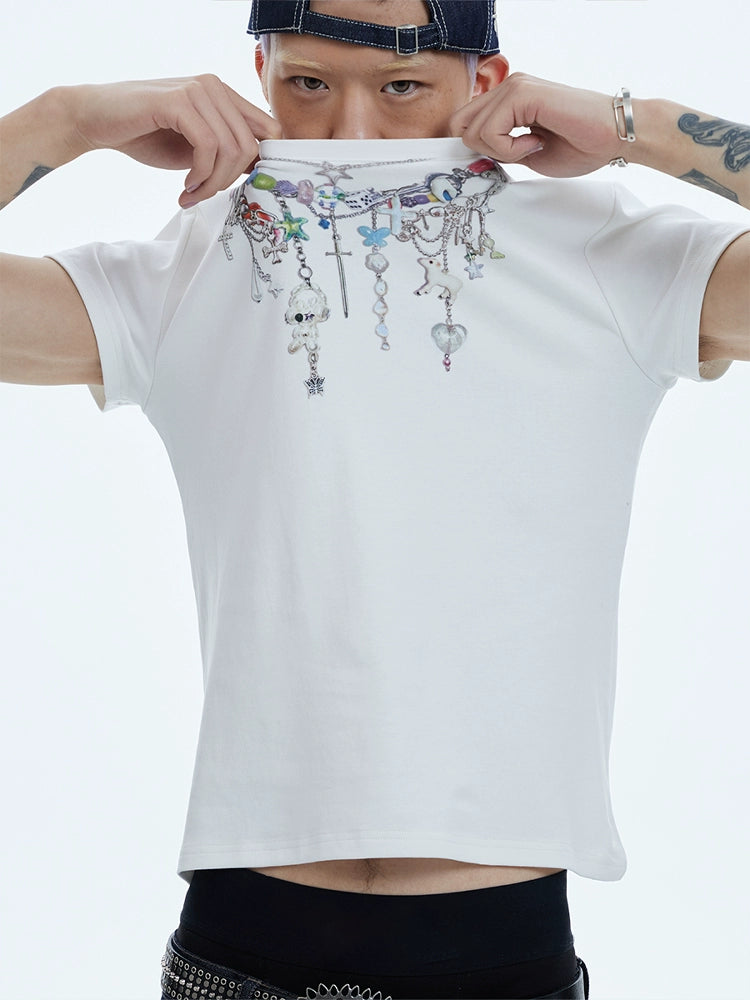 Beaded Necklace Print T-shirt