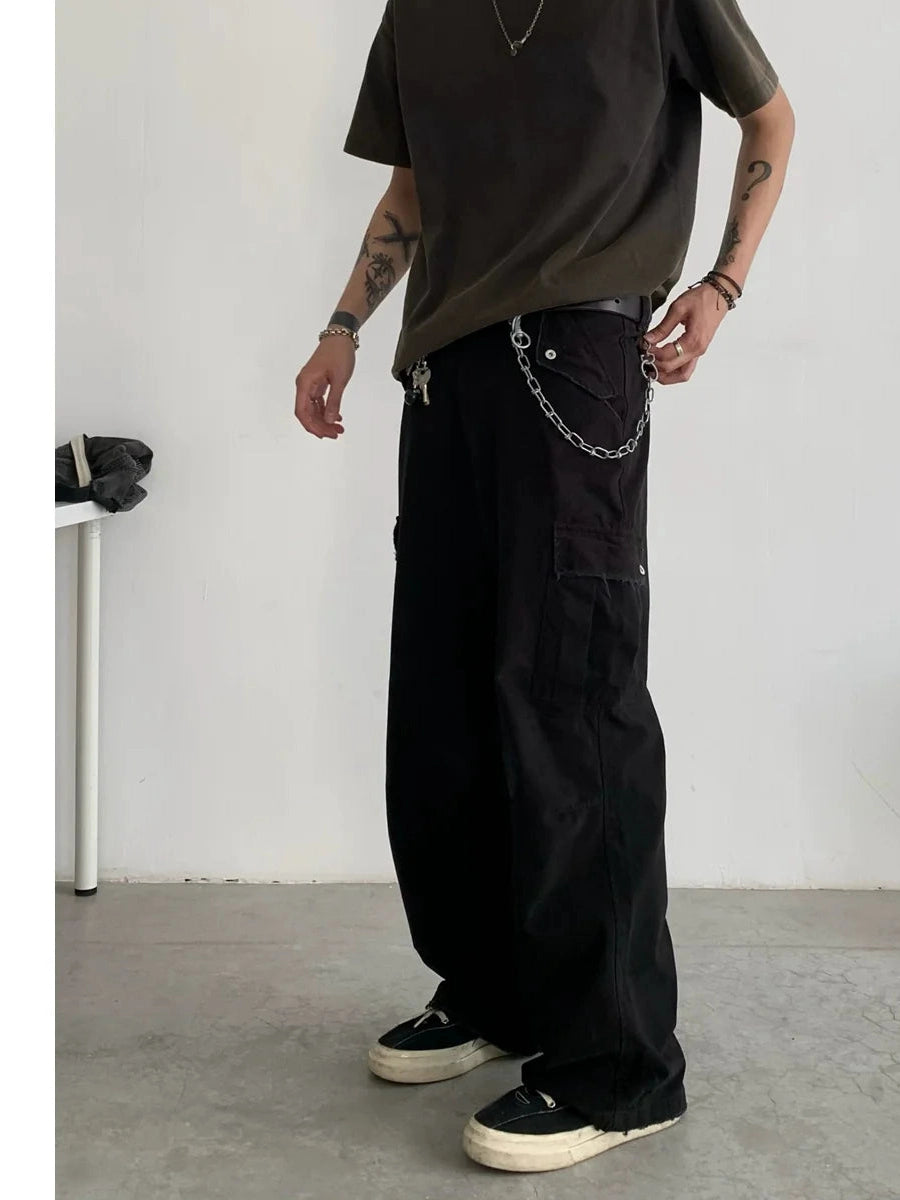Relaxed Straight Leg Cargo Pants - chiclara