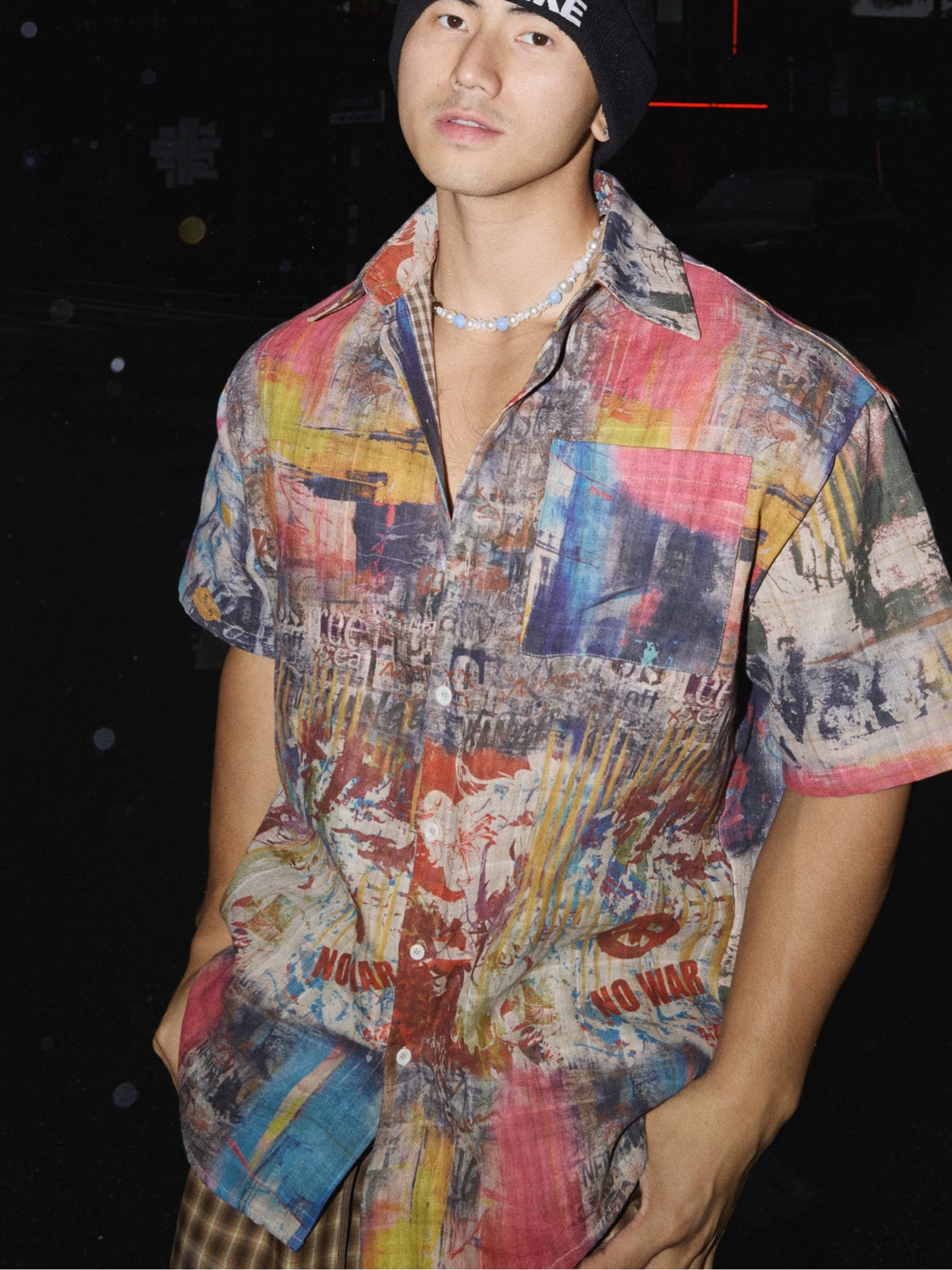 Urban Graffiti Collage Camp Shirt