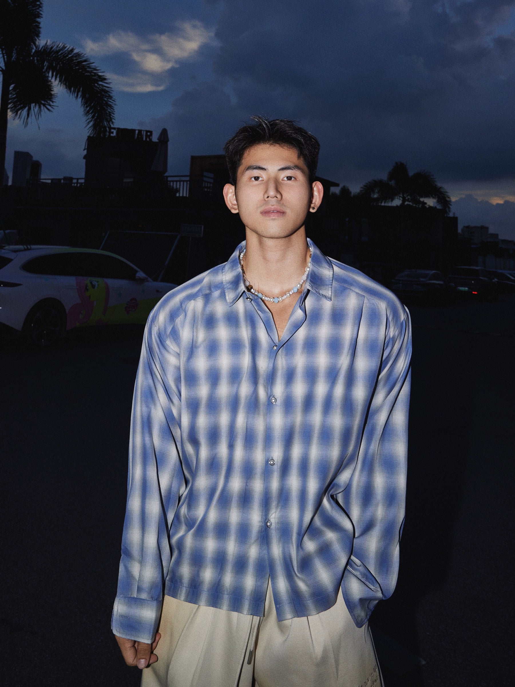 Sky Mist Blue Plaid Shirt