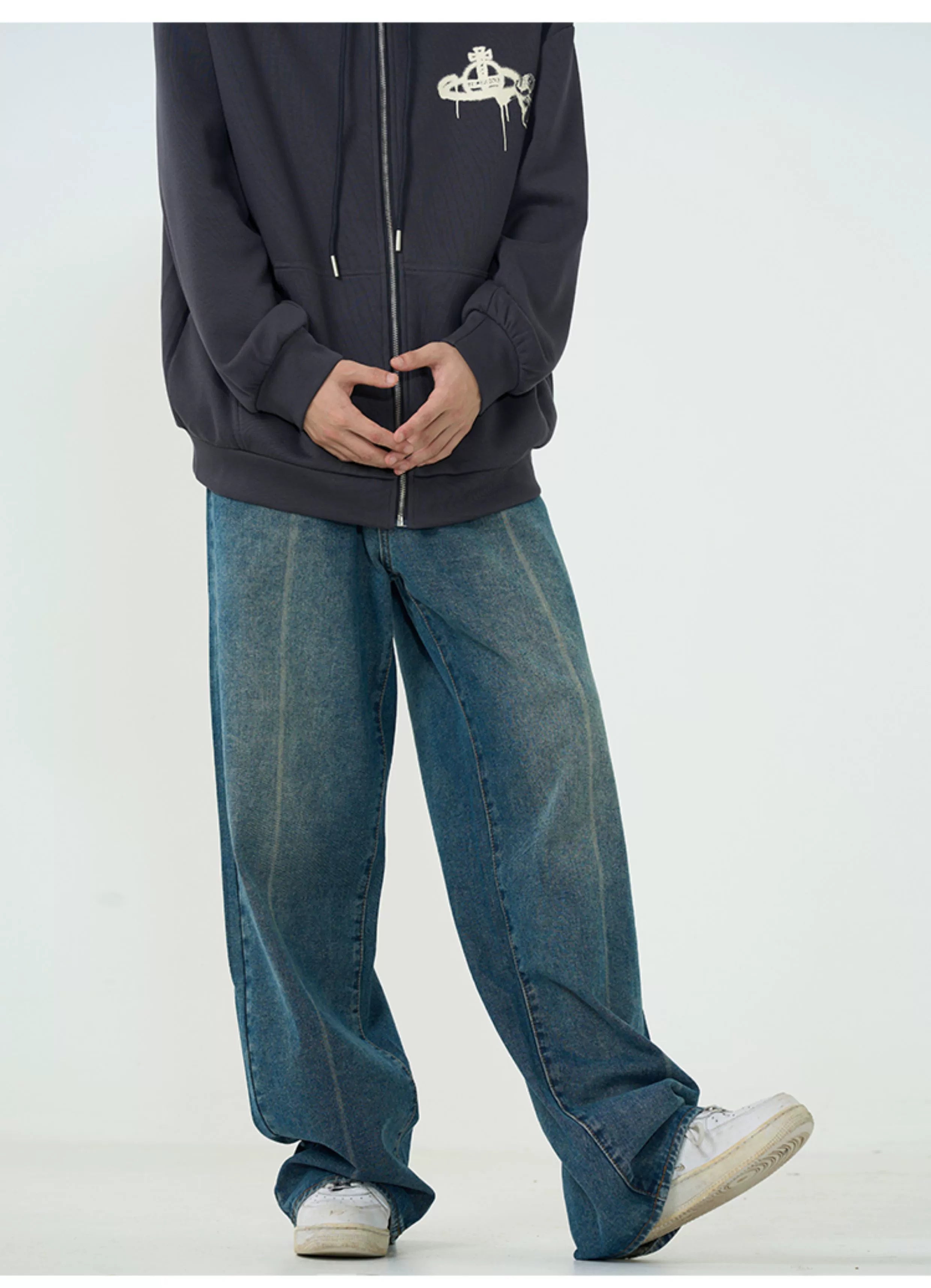 Vintage Subtle Fade Wide Leg Jeans