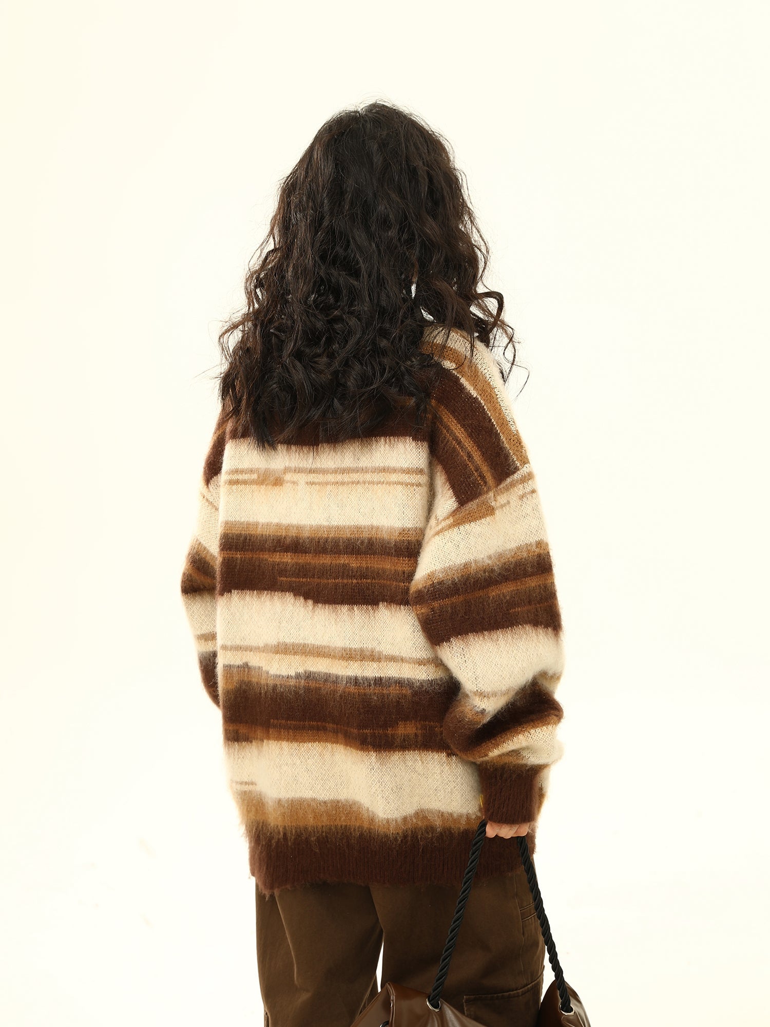 Suéter de mohair de gran tamaño a rayas