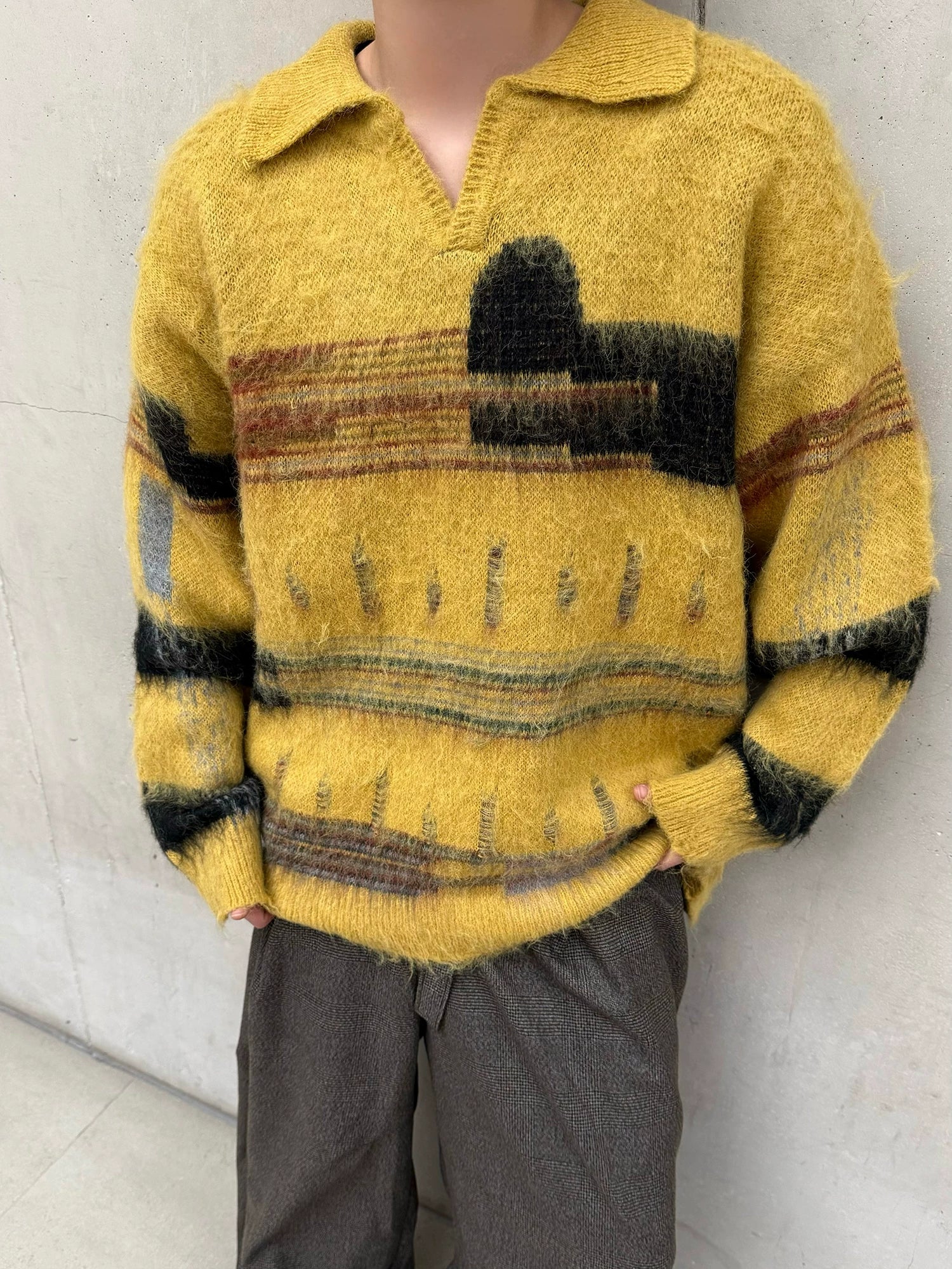 Industrial Halo Brushed Knit Sweater